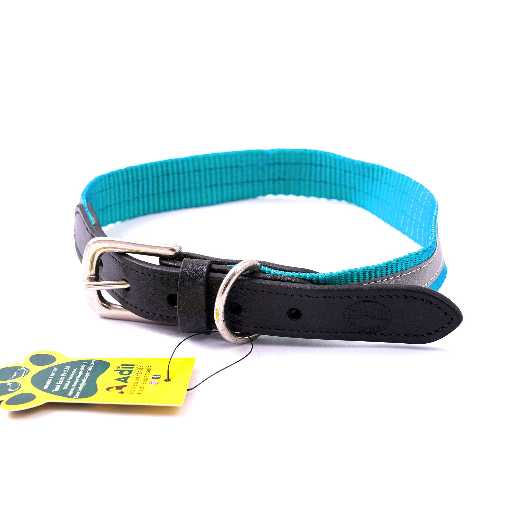 Adil's Reflective Nylon Dog Collar Adjustable Collar with Metal Buckle