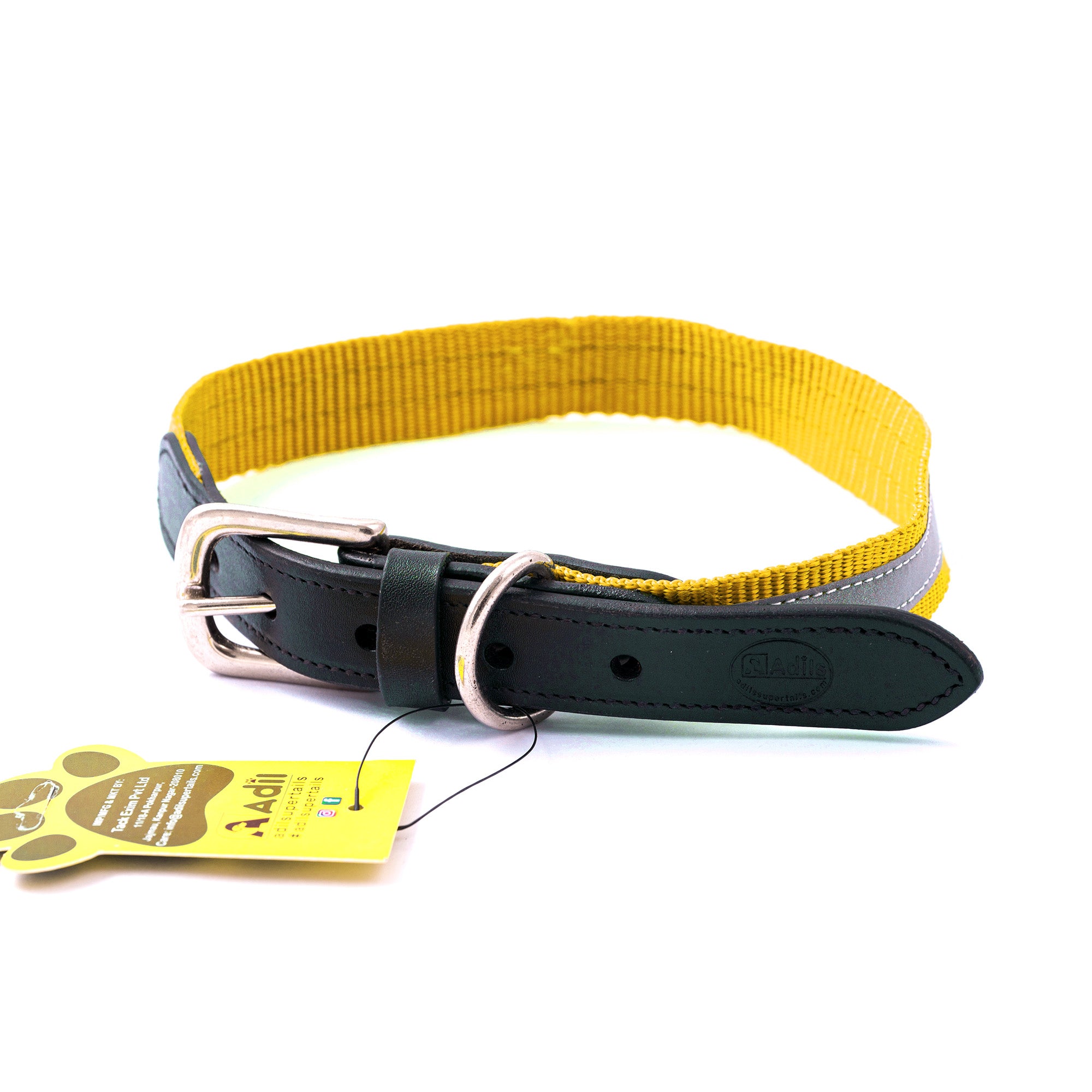 Adil's Reflective Nylon Dog Collar Adjustable Collar with Metal Buckle