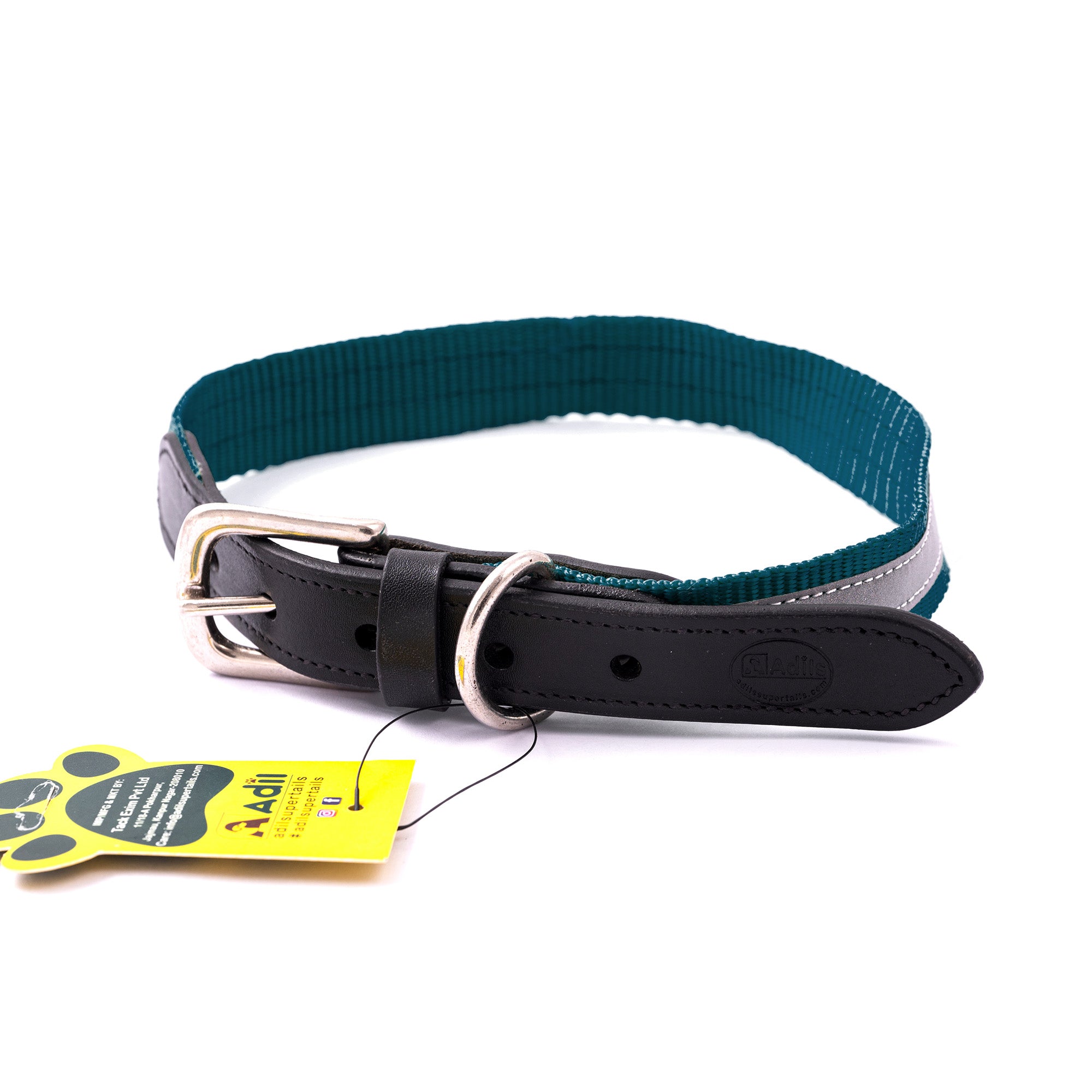 Adil's Reflective Nylon Dog Collar Adjustable Collar with Metal Buckle