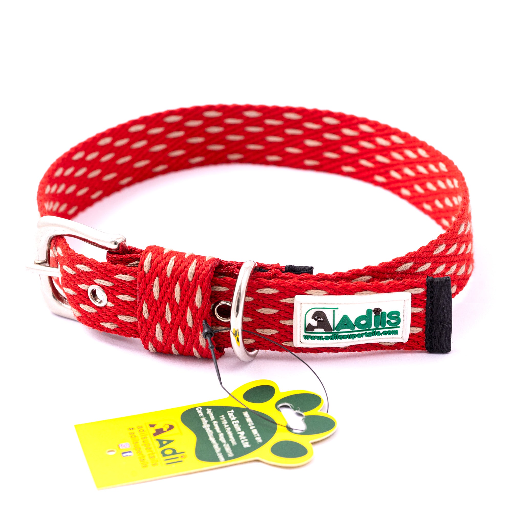 Adjustable Cotton Dotted Dog Collar