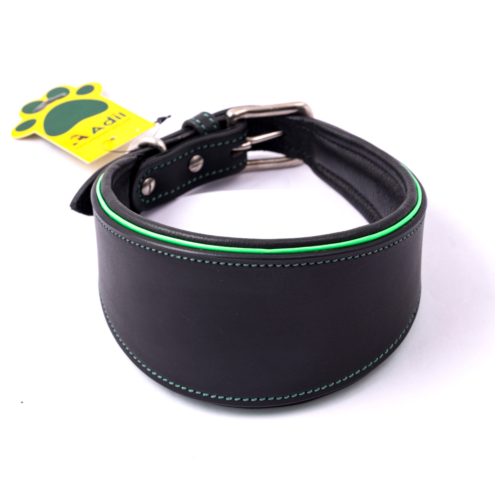 Adil's Leather Dog Collar for Greyhound, Saluki, and Whippet Dogs