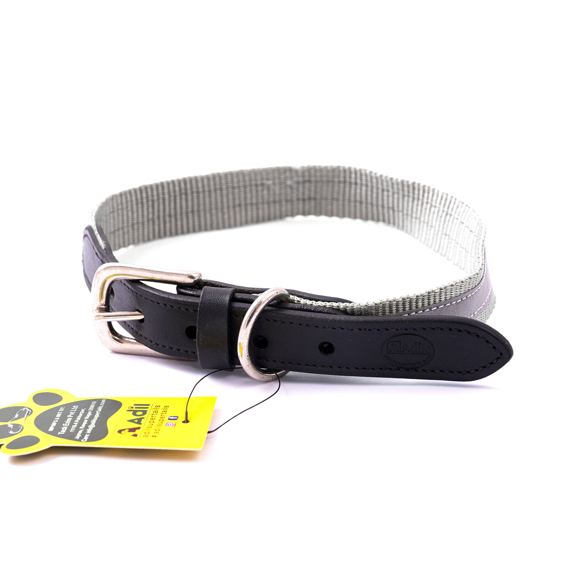 Adil's Reflective Nylon Dog Collar Adjustable Collar with Metal Buckle