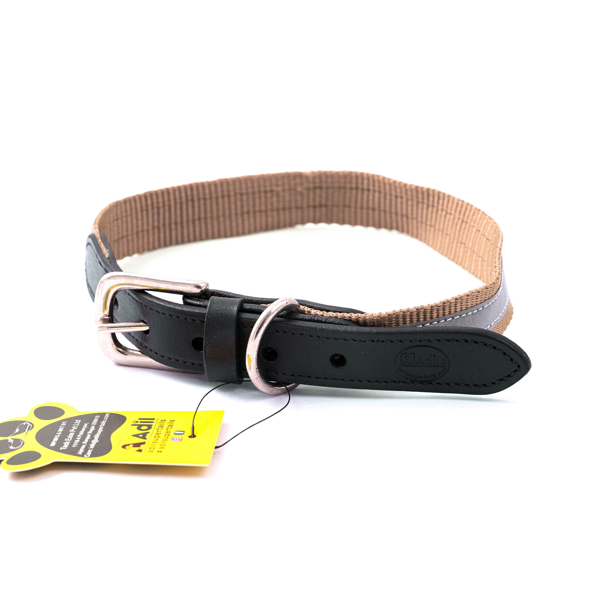 Adil's Reflective Nylon Dog Collar Adjustable Collar with Metal Buckle
