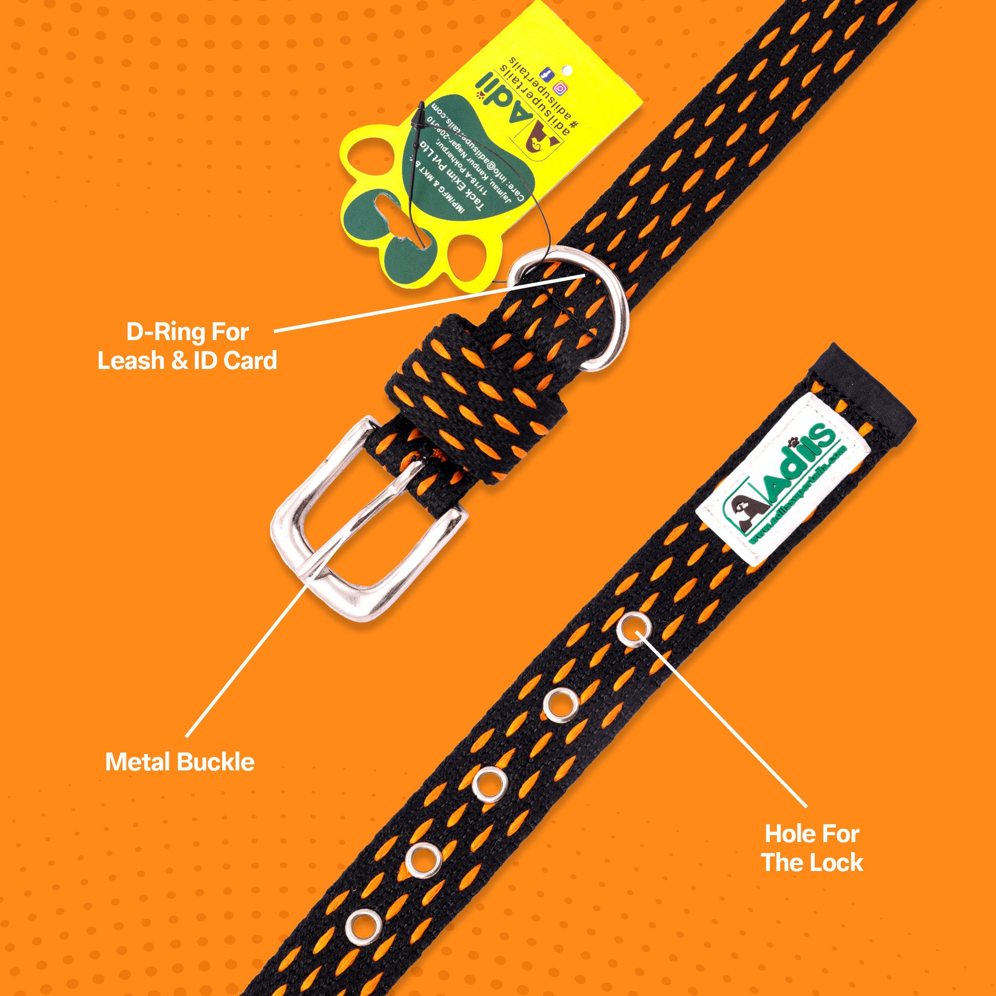 Adjustable Cotton Dotted Dog Collar