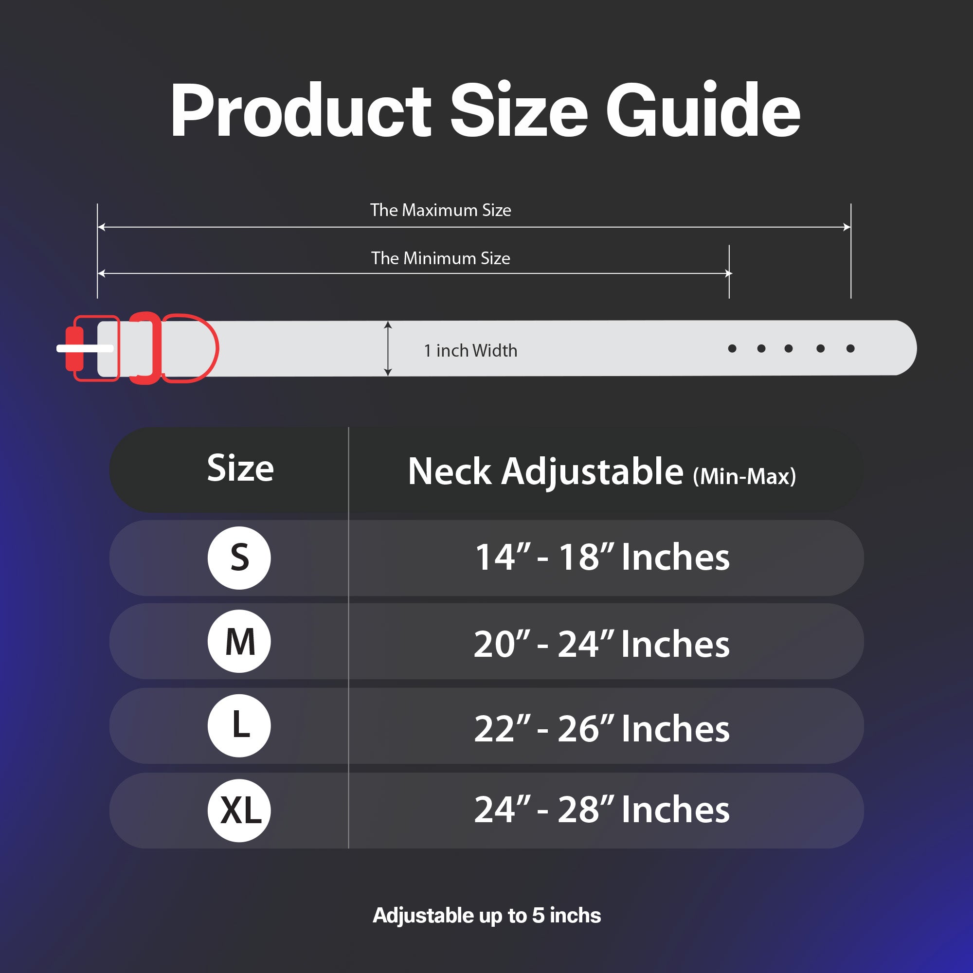 Adil's Reflective Nylon Dog Collar Adjustable Collar with Metal Buckle