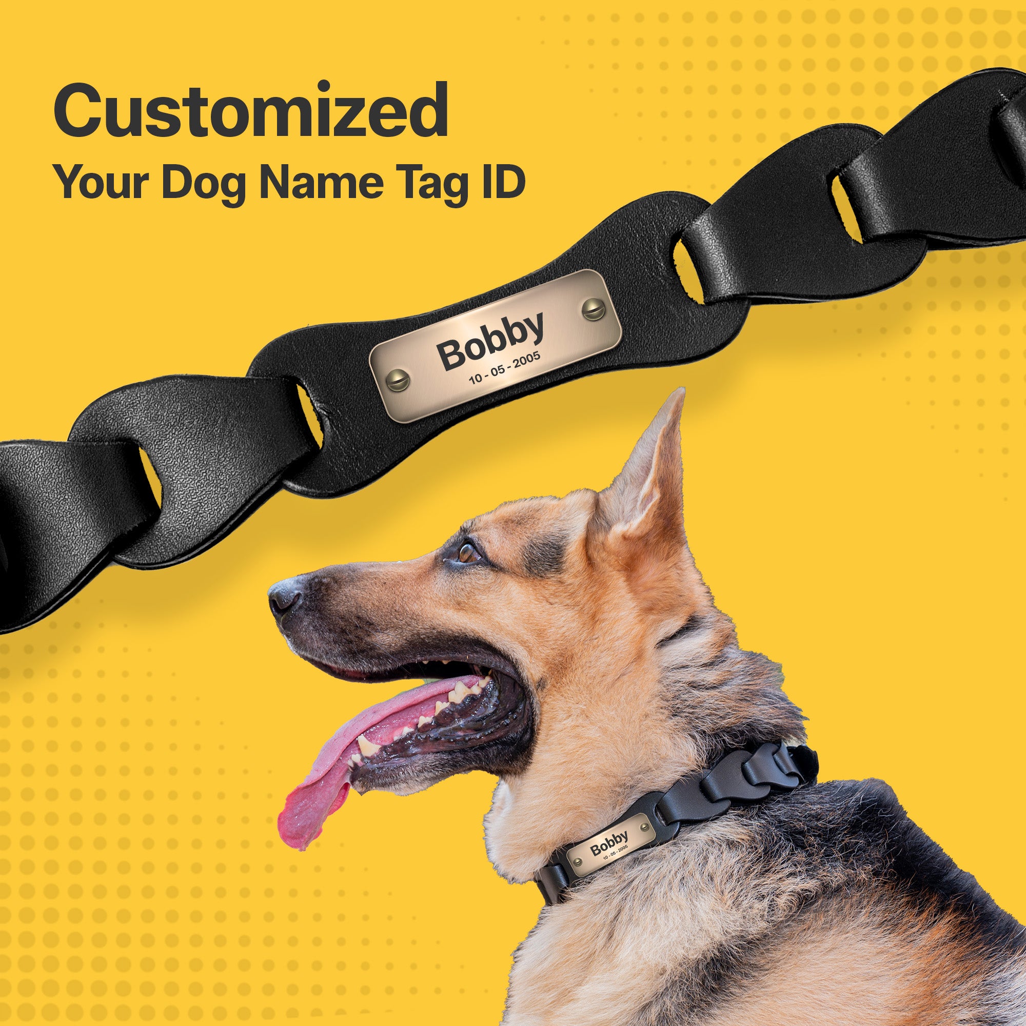 Adil's Leather Personalized Dog Collar (Harness Leather) – 1.5 Inch Wide