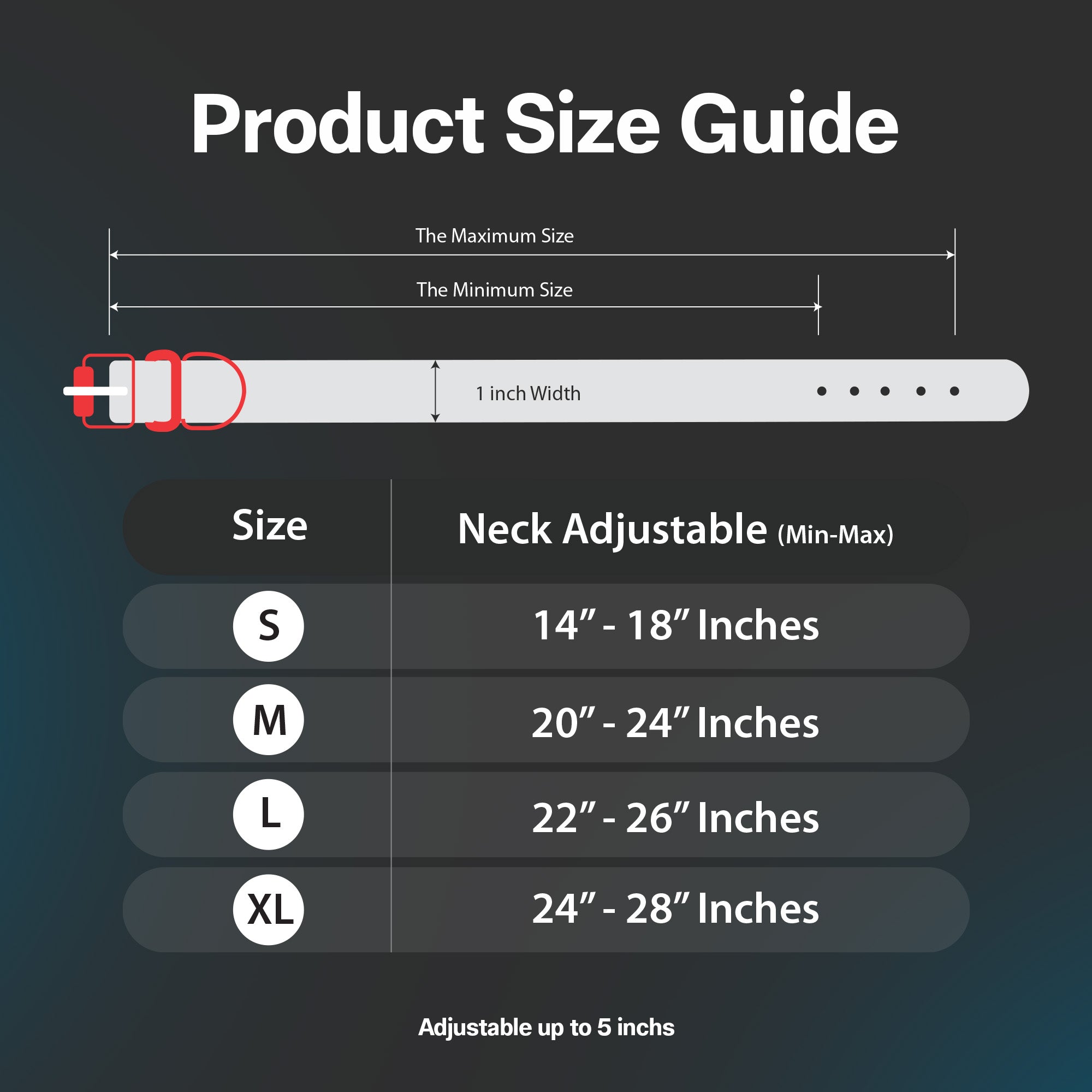 Adil's Reflective Nylon Dog Collar Adjustable Collar with Metal Buckle