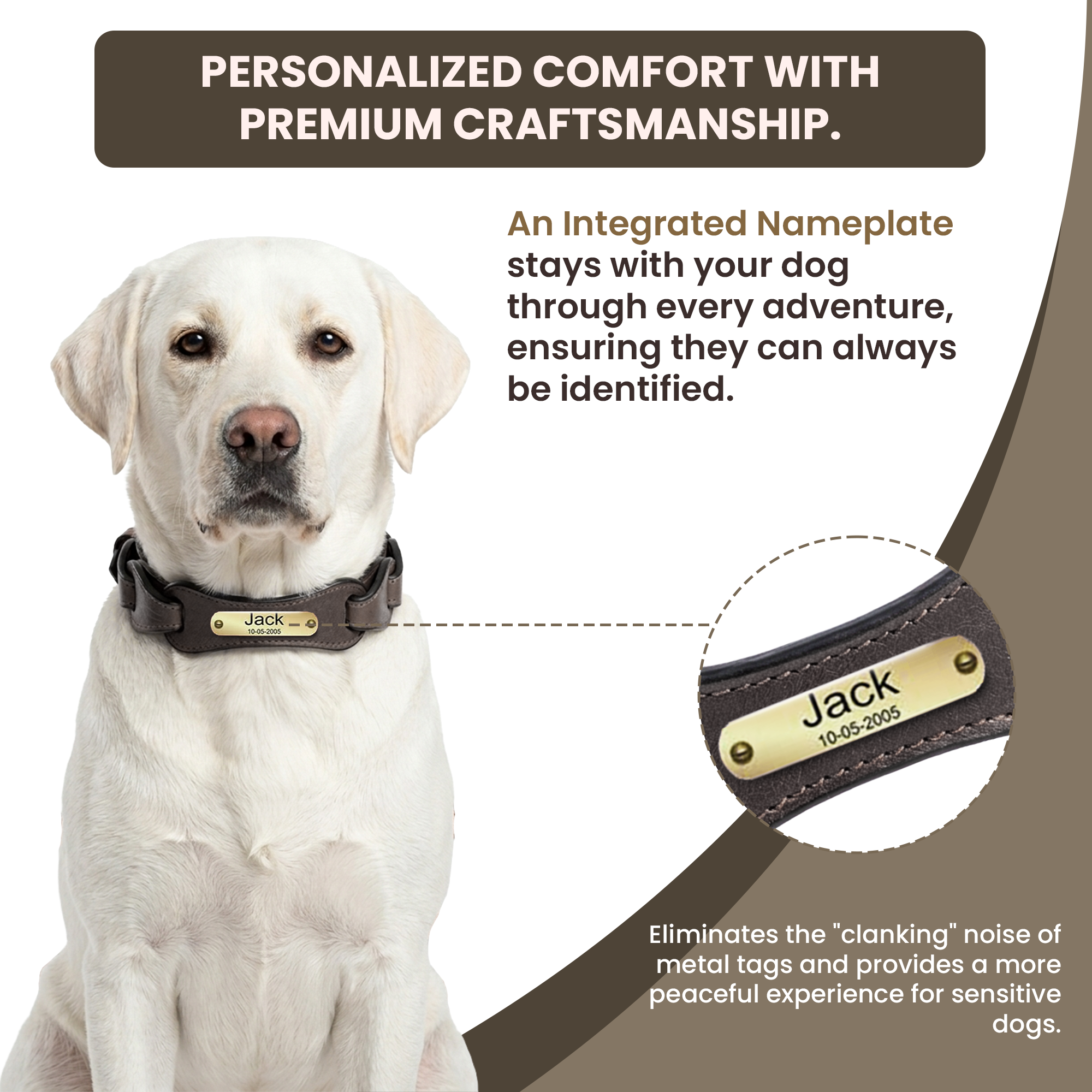 Adil's Genuine Leather Customise Dog Collar Leash Combo Set | Scallop Loop Design | Metal Buckle D-Ring | 360° Swivel Hook | 1 Inch Collar 5Ft Leash Pets | Walking Training