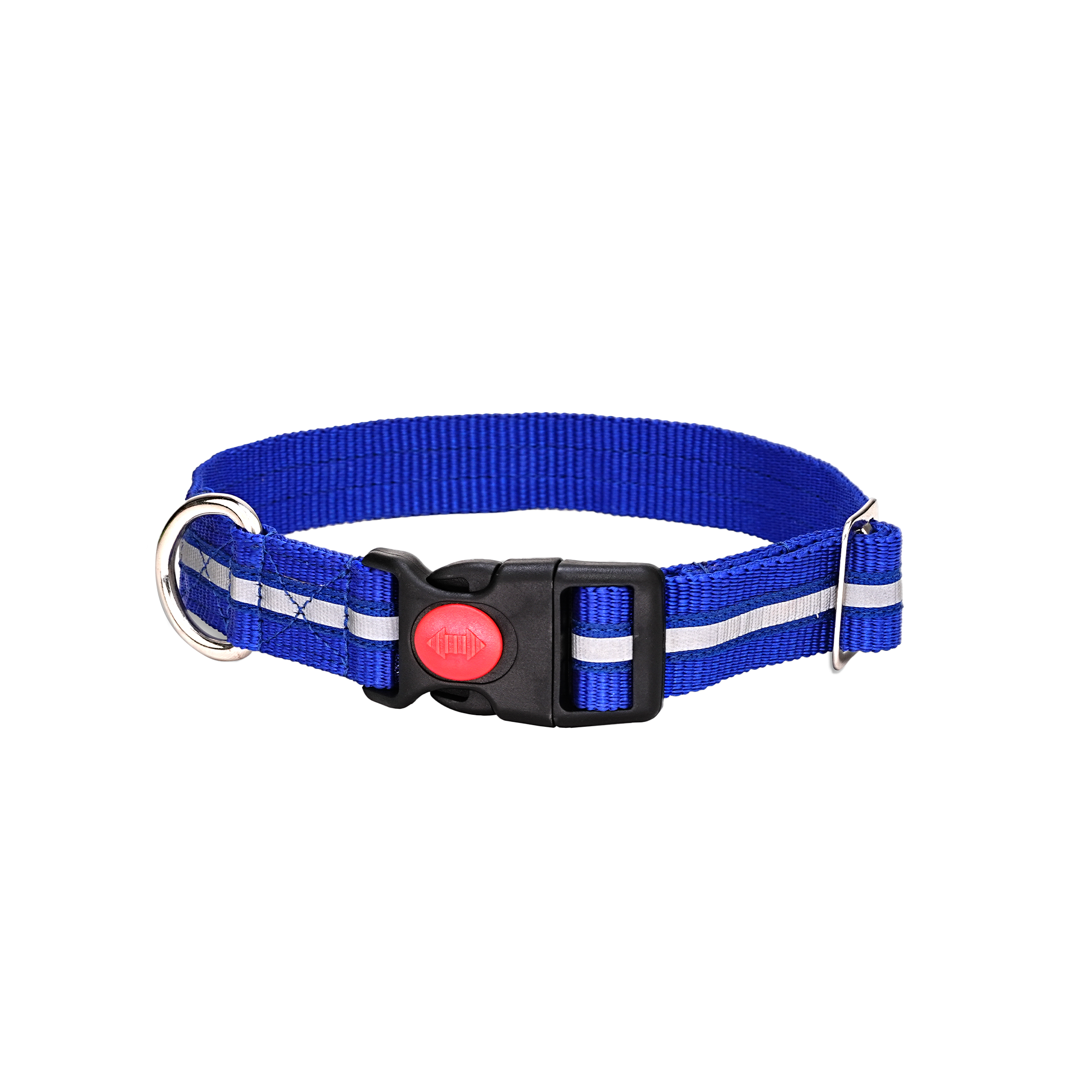 Nylon Reflective Dog Collar 1 inch Width - Adjustable Heavy Duty Pet Collars with Quick Release Buckle & D-Ring for leashes