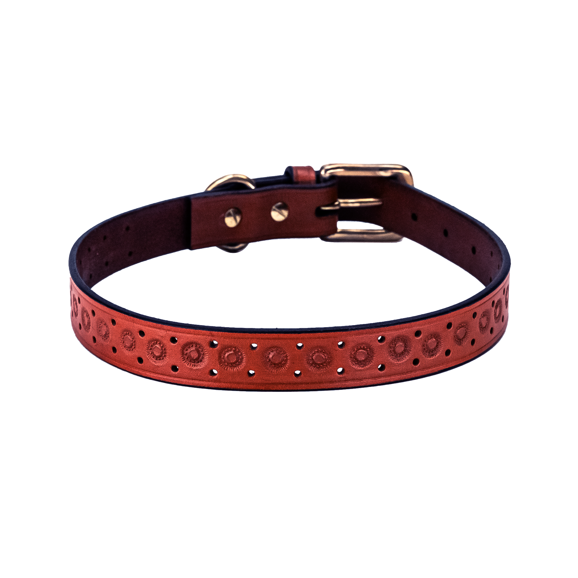 Adil’S Hand-Tooled Leather Dog Collar 1 Inch Width, Adjustable Sizes, Soft Padded Comfort with D-Ring & Sturdy Metal Buckle - Ideal for Small to Large Dogs