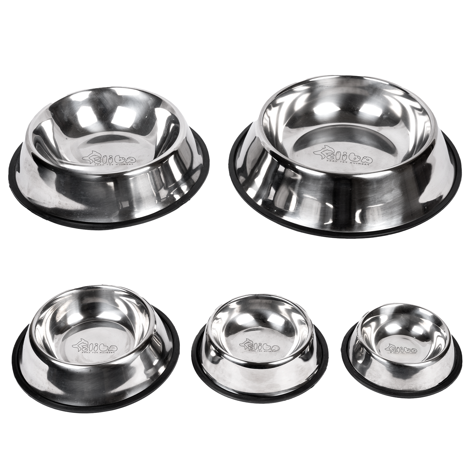 Adil’s Stainless Steel Dog and Cat Feeder - Non-Slip Base, Easy to Clean, Durable & Bite-Resistant Pet Food Bowl