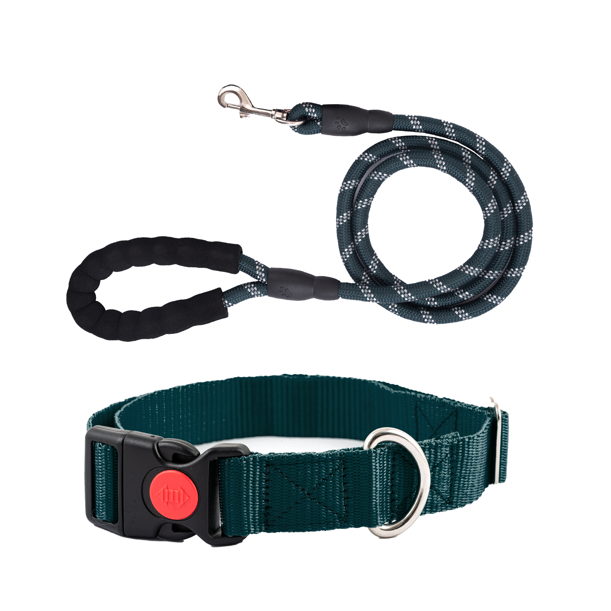 Adil's Nylon Dog Collar & Reflective Leash Set - Soft Padded, 5ft for All Breeds