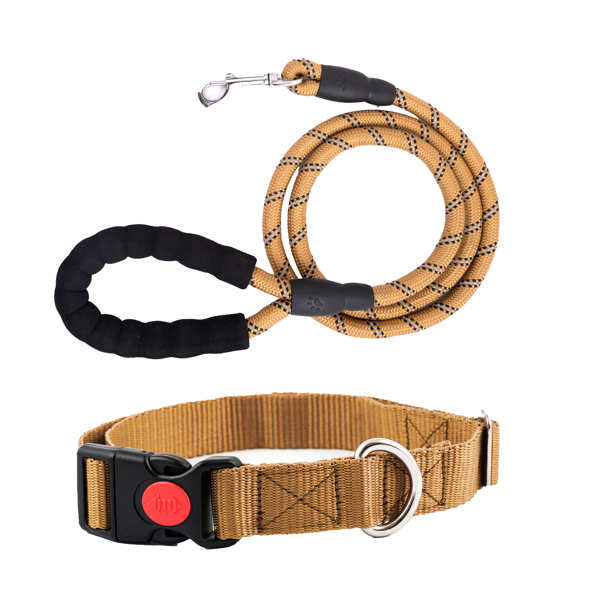 Adil's Nylon Dog Collar & Reflective Leash Set - Soft Padded, 5ft for All Breeds