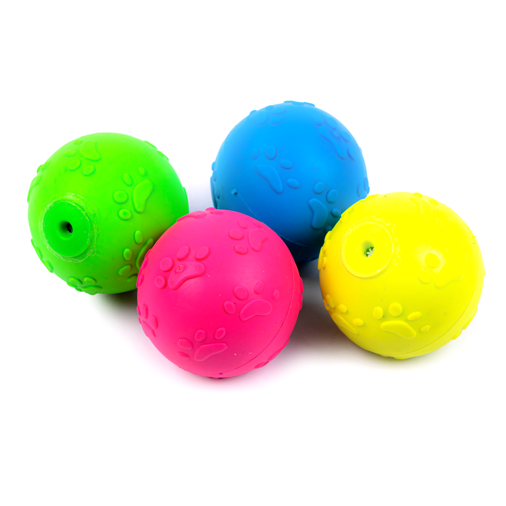ADIL'S Natural Latex Dog Chews Ball Toy for Small to Medium Dogs & Puppies - Combo of 4
