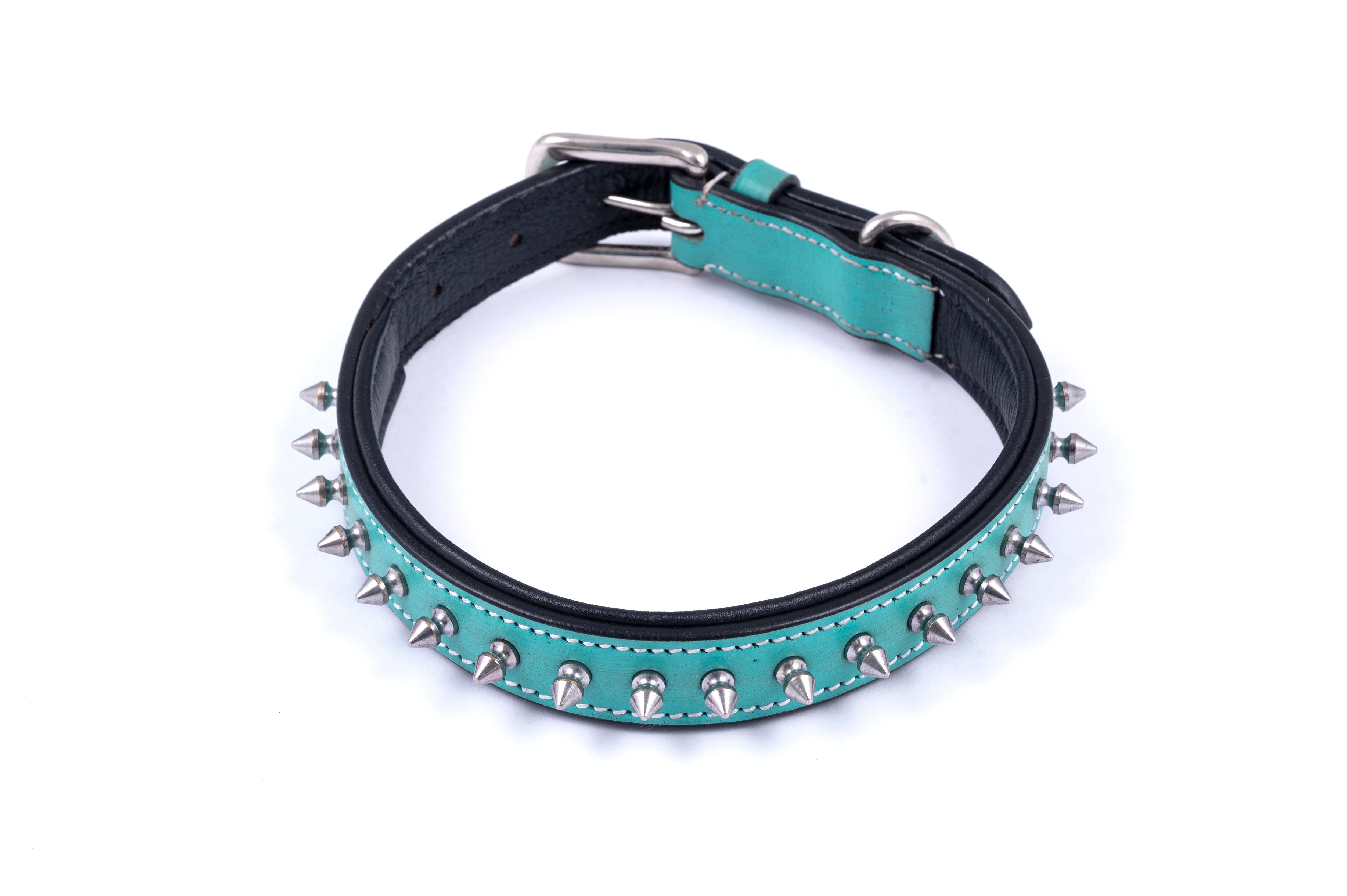 Adil’S Leather Spike Dog Collar for Small, Medium & Large Dogs with Strong Metal D-Ring, Adjustable Collar fits All Neck Size, 1” Width