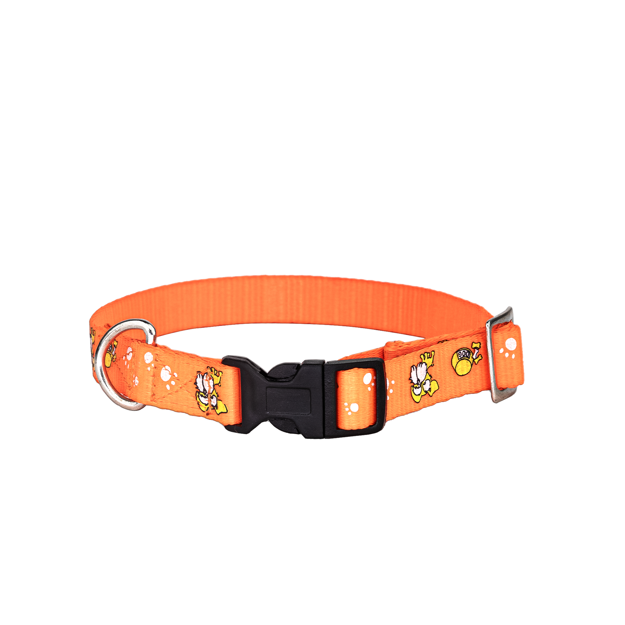 Adil’S Nylon Paw Print Dog Collar with Adjustable Quick Release Buckle & D-Ring for Leashes