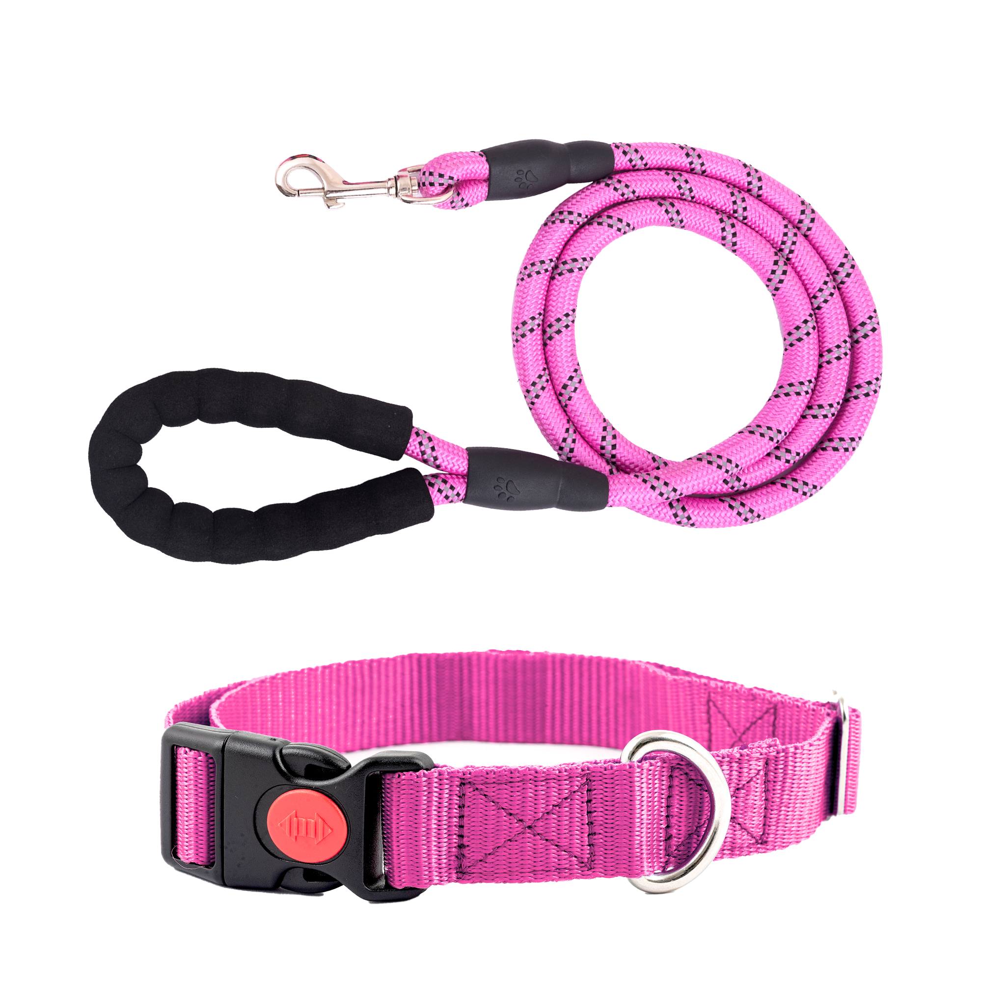 Adil's Nylon Dog Collar & Reflective Leash Set - Soft Padded, 5ft for All Breeds