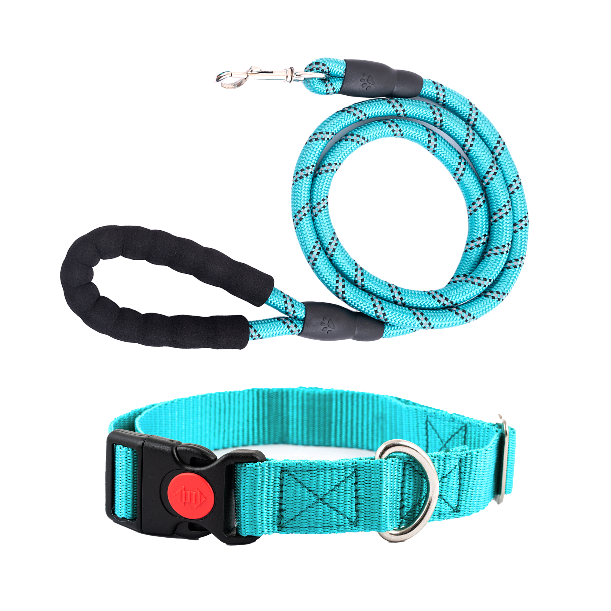Adil's Nylon Dog Collar & Reflective Leash Set - Soft Padded, 5ft for All Breeds