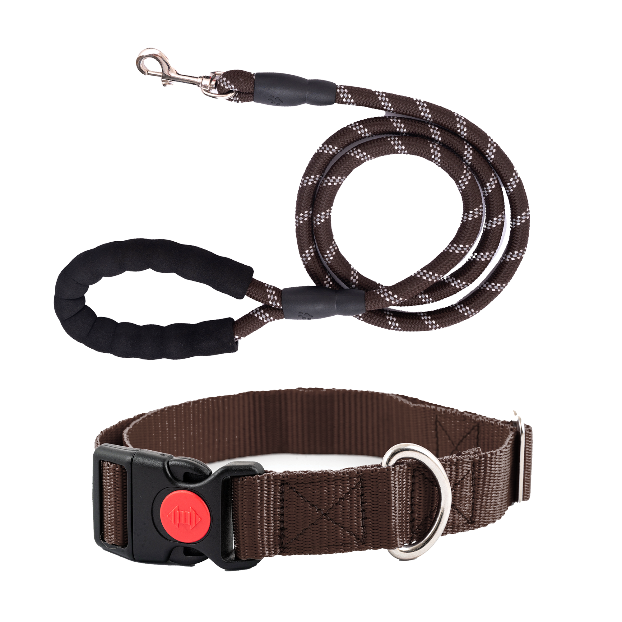 Adil's Nylon Dog Collar & Reflective Leash Set - Soft Padded, 5ft for All Breeds