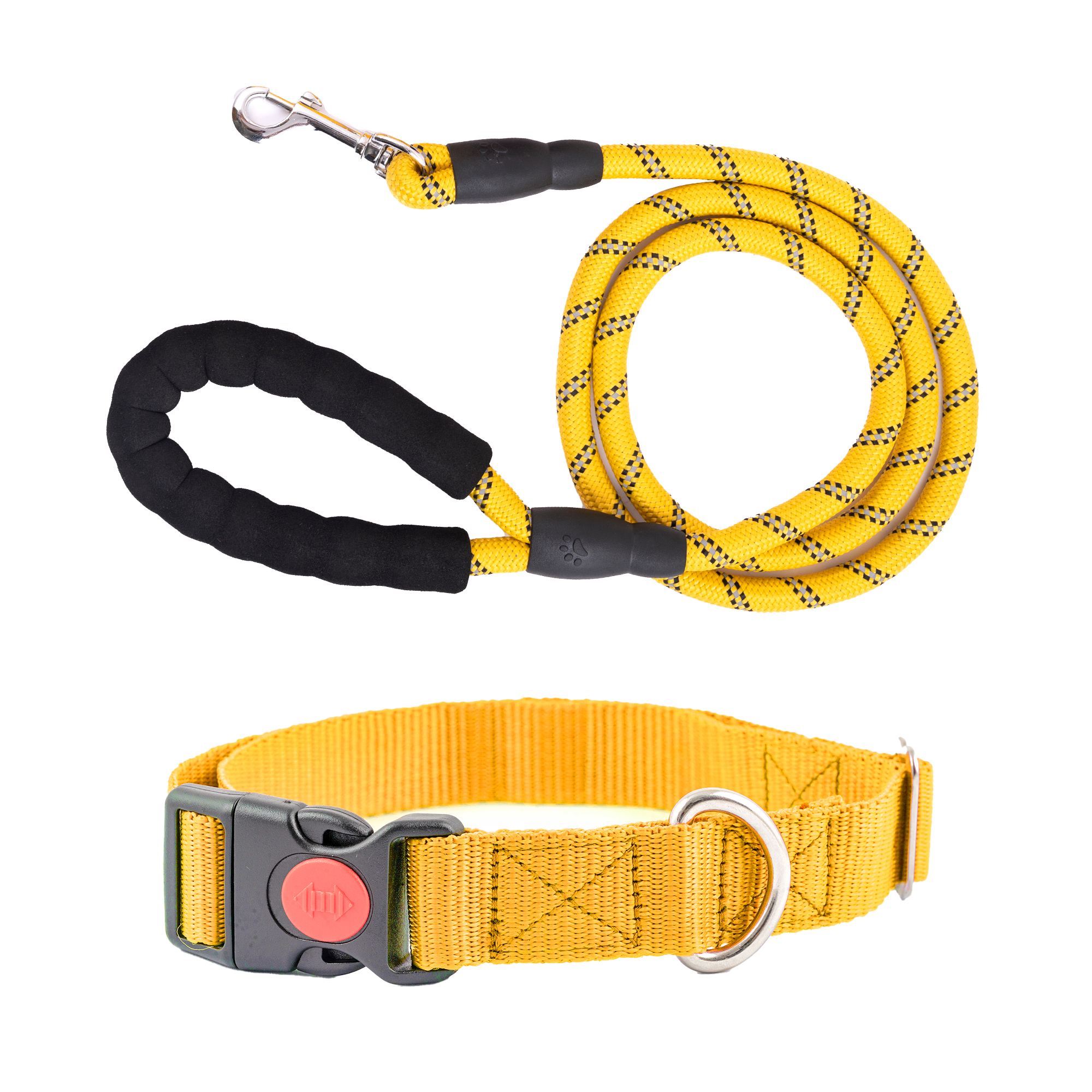 Adil's Nylon Dog Collar & Reflective Leash Set - Soft Padded, 5ft for All Breeds