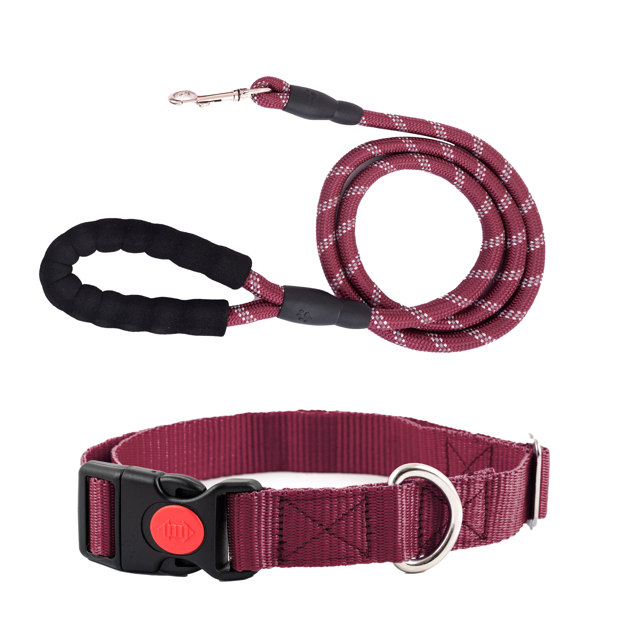 Adil's Nylon Dog Collar & Reflective Leash Set - Soft Padded, 5ft for All Breeds