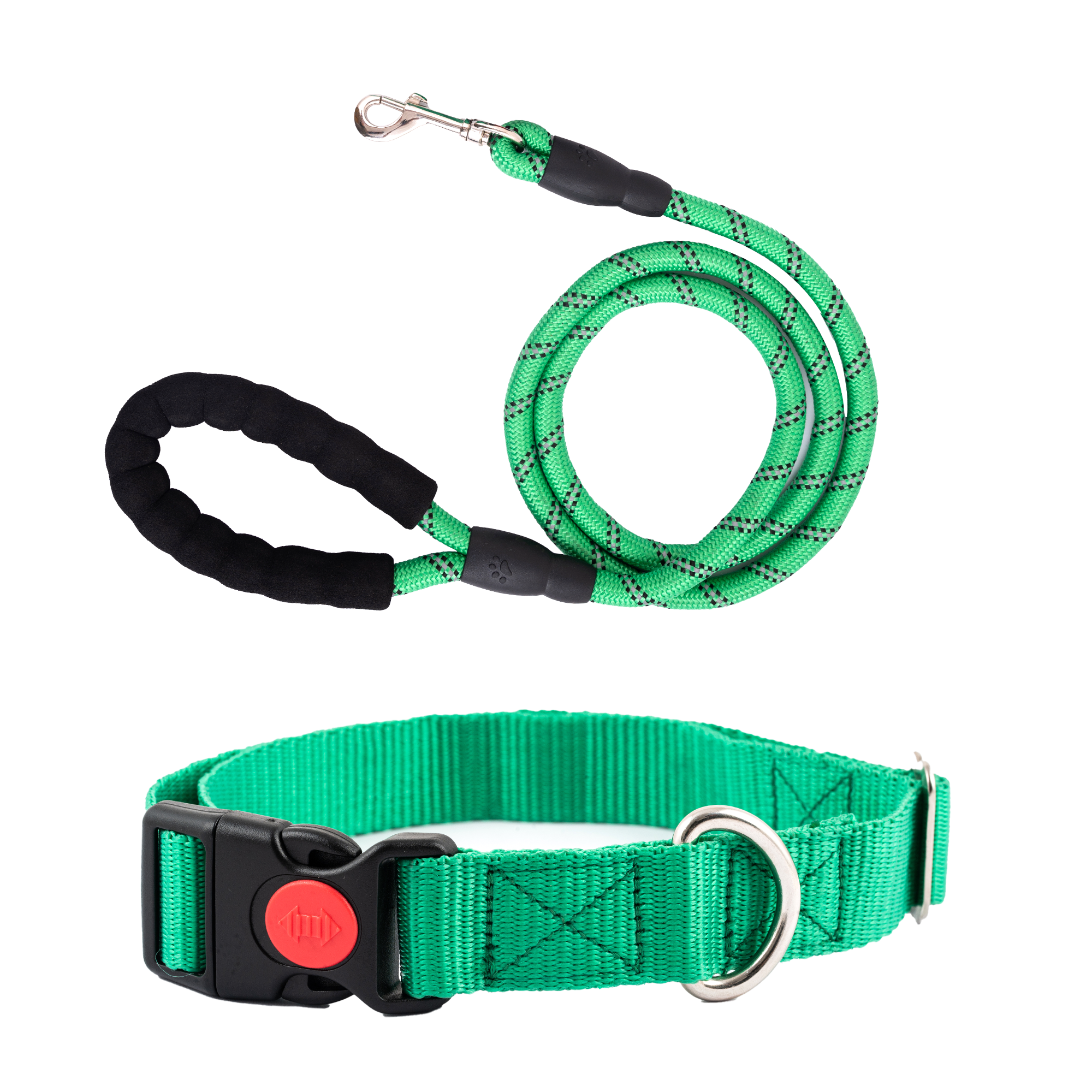 Adil's Nylon Dog Collar & Reflective Leash Set - Soft Padded, 5ft for All Breeds