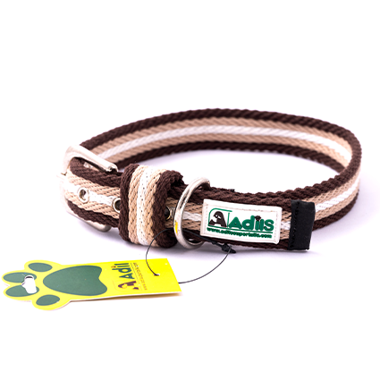Adil's Multi-Color Cotton Dog Collars – Adjustable Collar with Metal Buckle & D-Ring (1 Inch Wide)