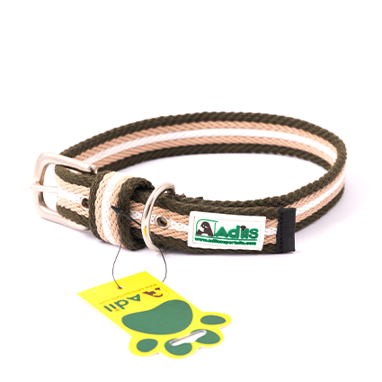 Adil's Multi-Color Cotton Dog Collars – Adjustable Collar with Metal Buckle & D-Ring (1 Inch Wide)