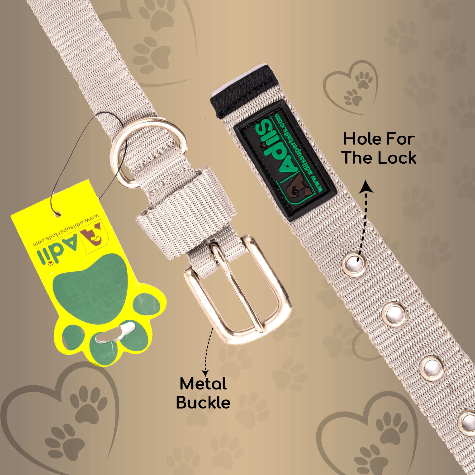 Adil's Nylon Dog Collar with Adjustable Metal Buckle – 1 Inch Wide