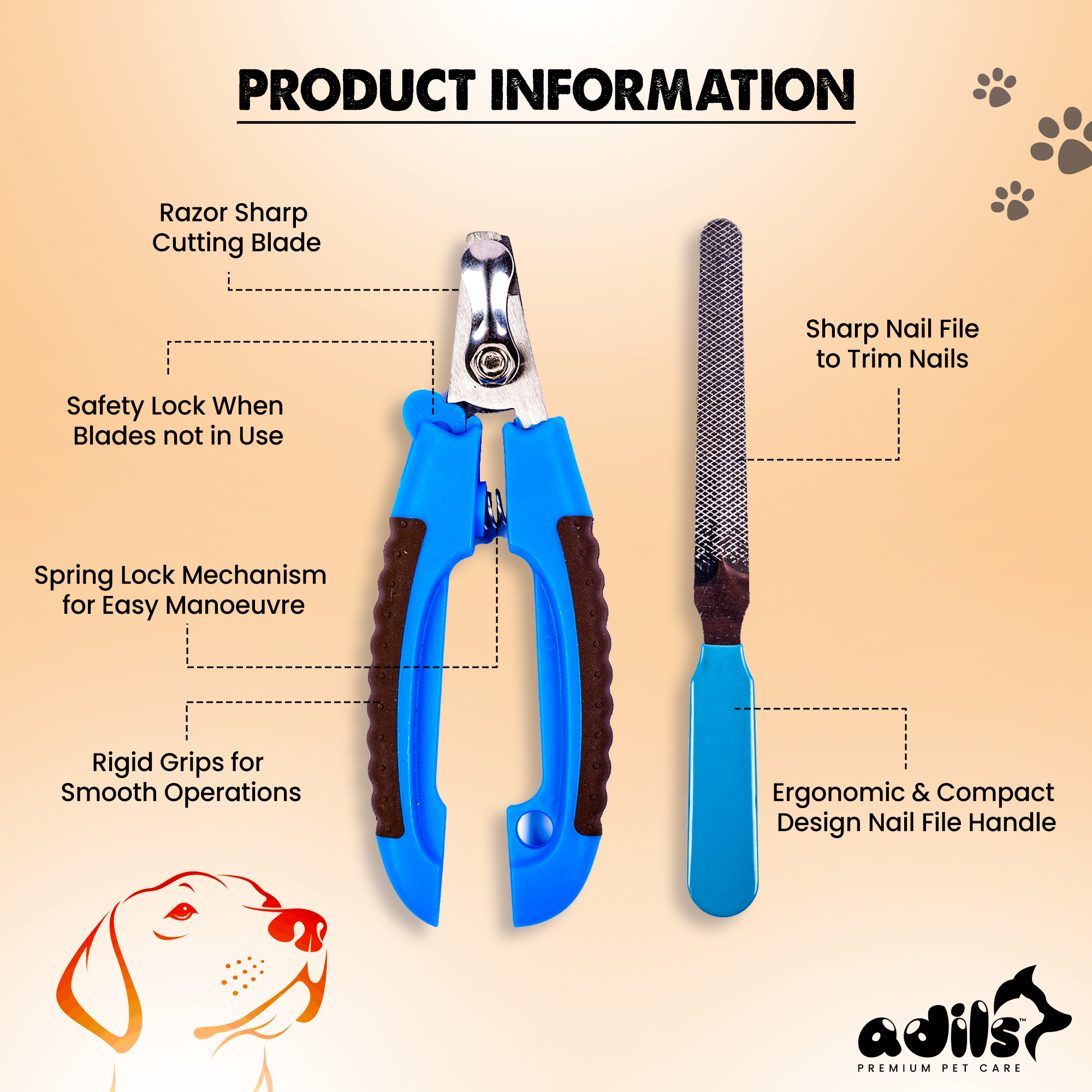 Adil's Dog Nail Clippers with Filer
