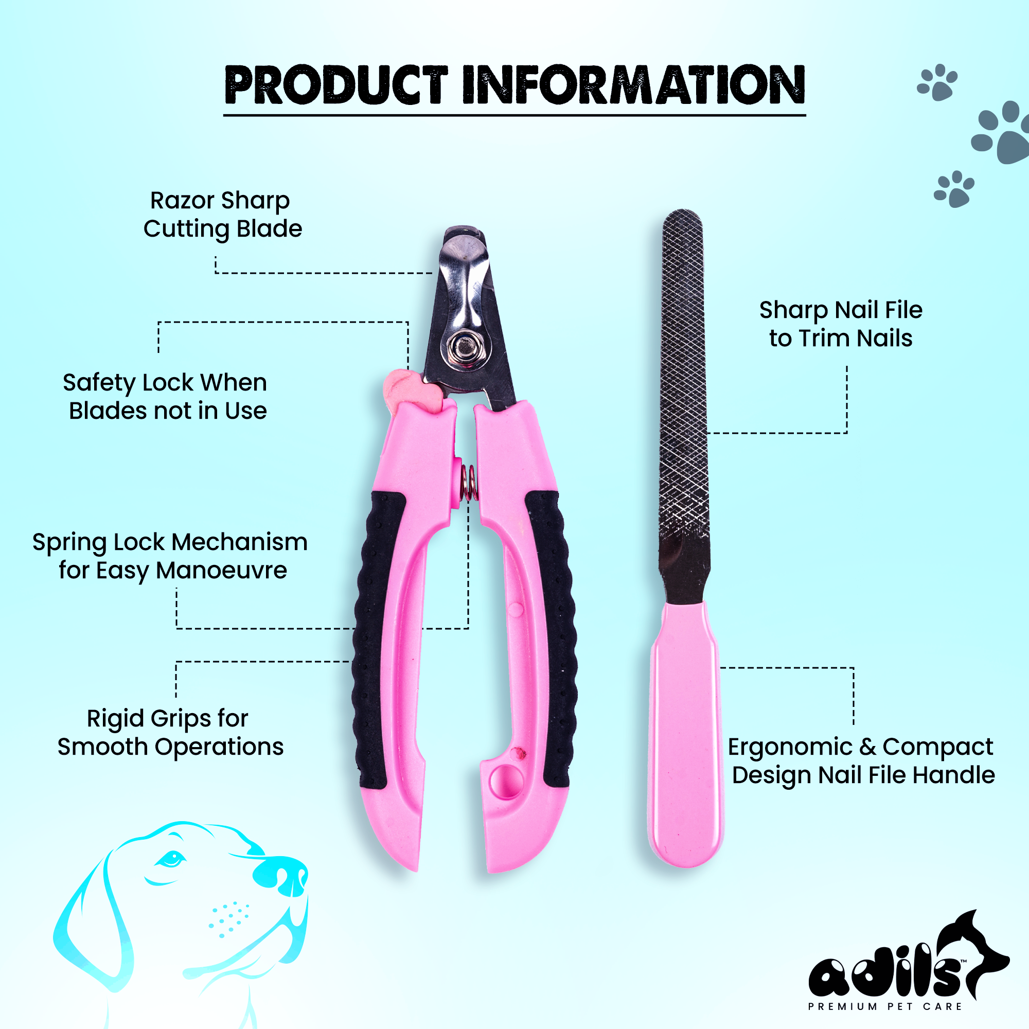Adil's Dog Nail Clippers with Filer