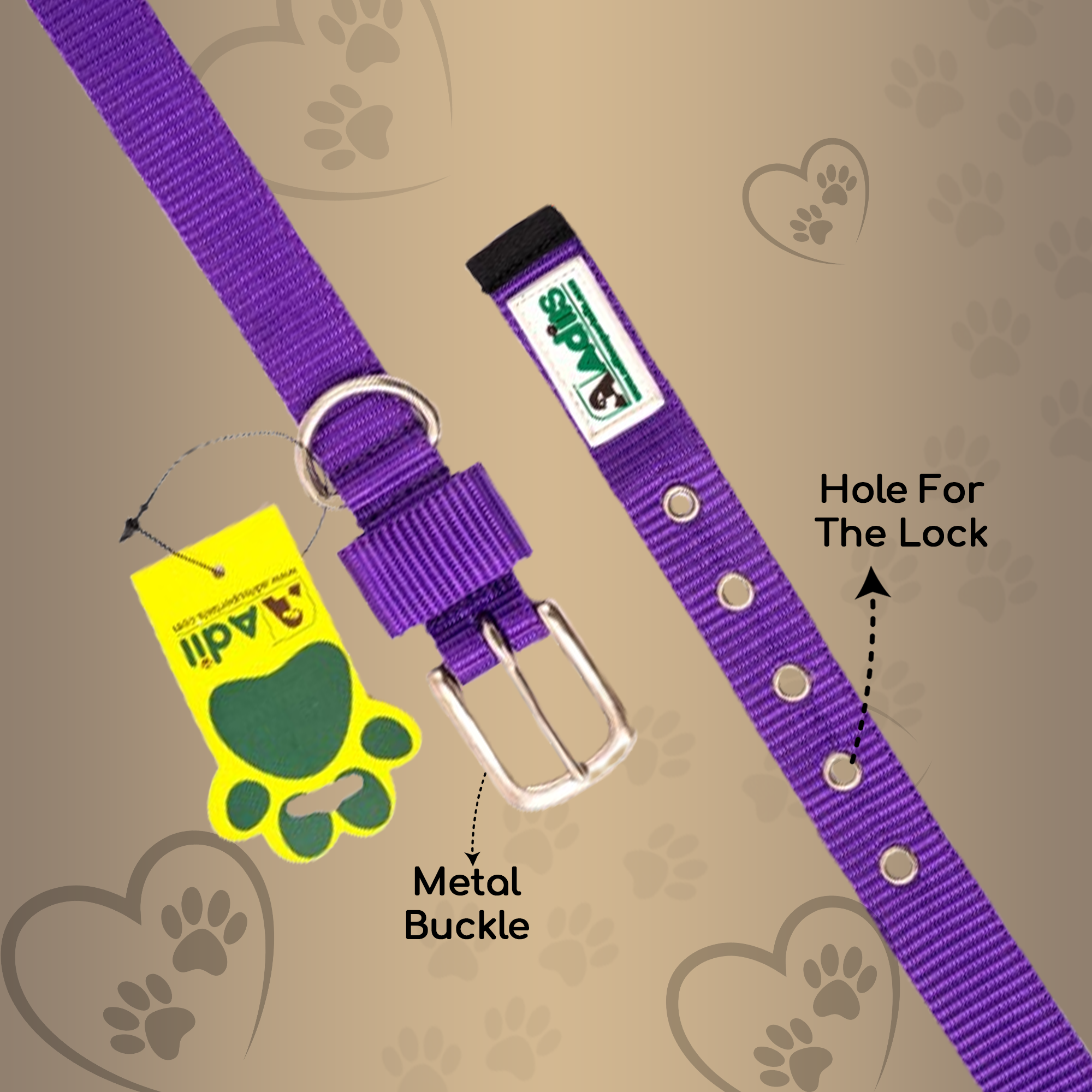 Adil's Nylon Dog Collar with Adjustable Metal Buckle – 1 Inch Wide