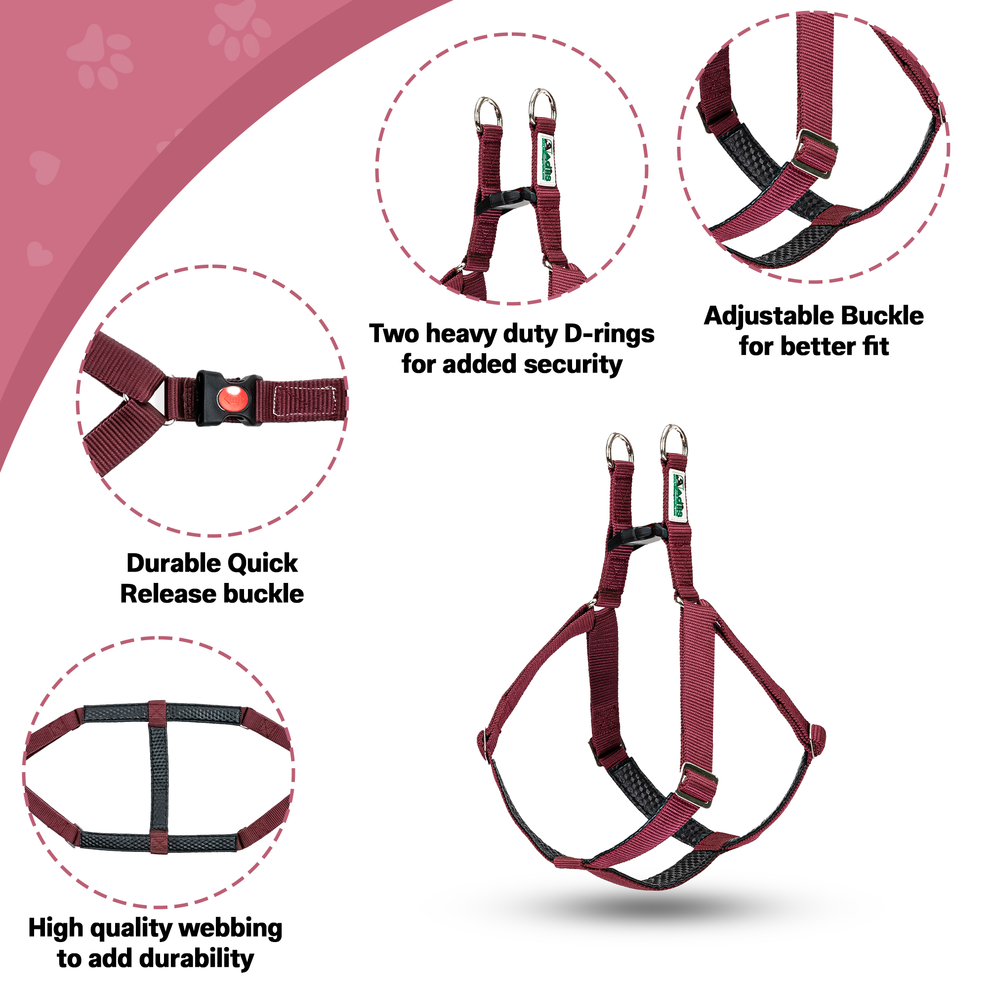 Adils H-shape harness for Walking Training Hiking & Outdoor Activities
