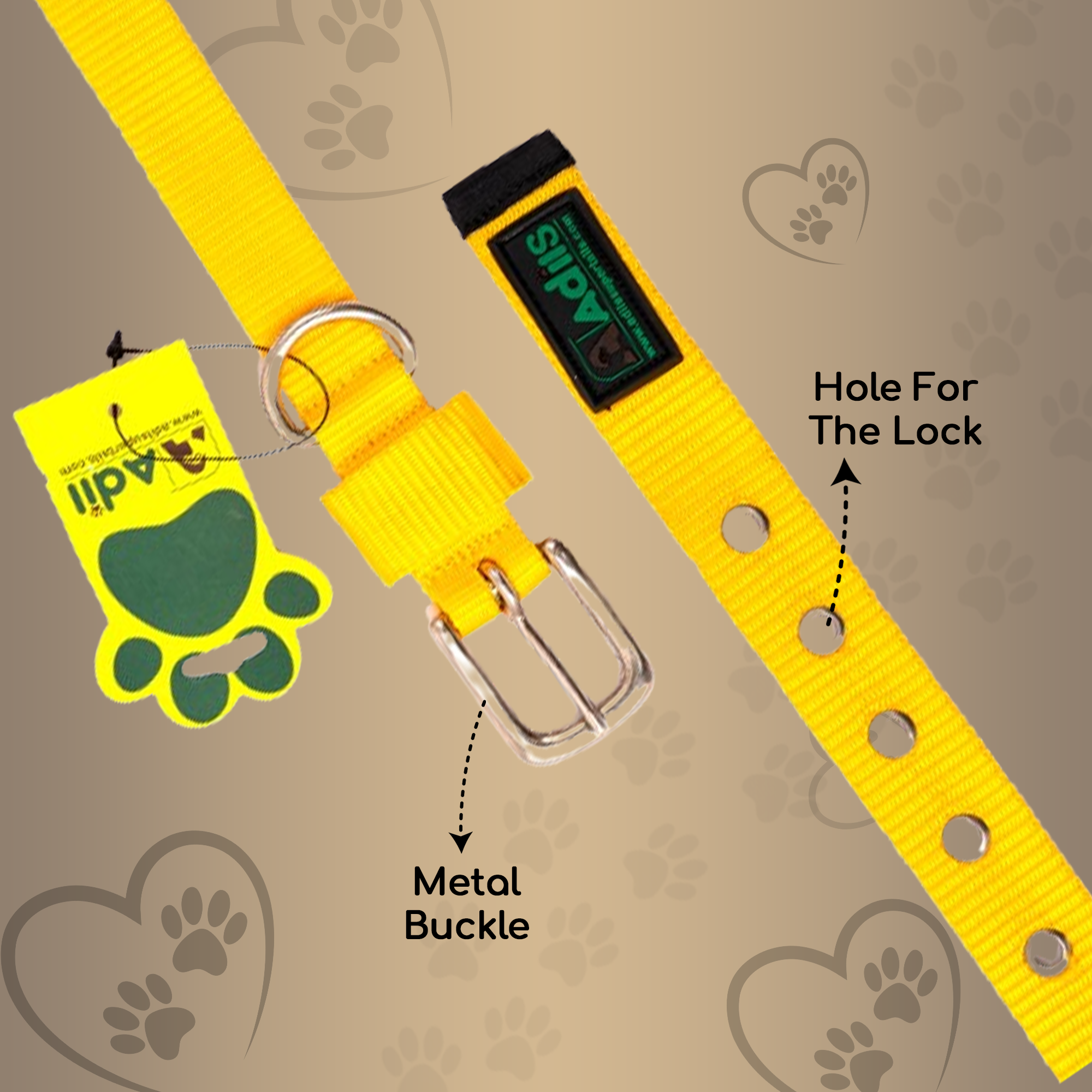 Adil's Nylon Dog Collar with Adjustable Metal Buckle – 1 Inch Wide