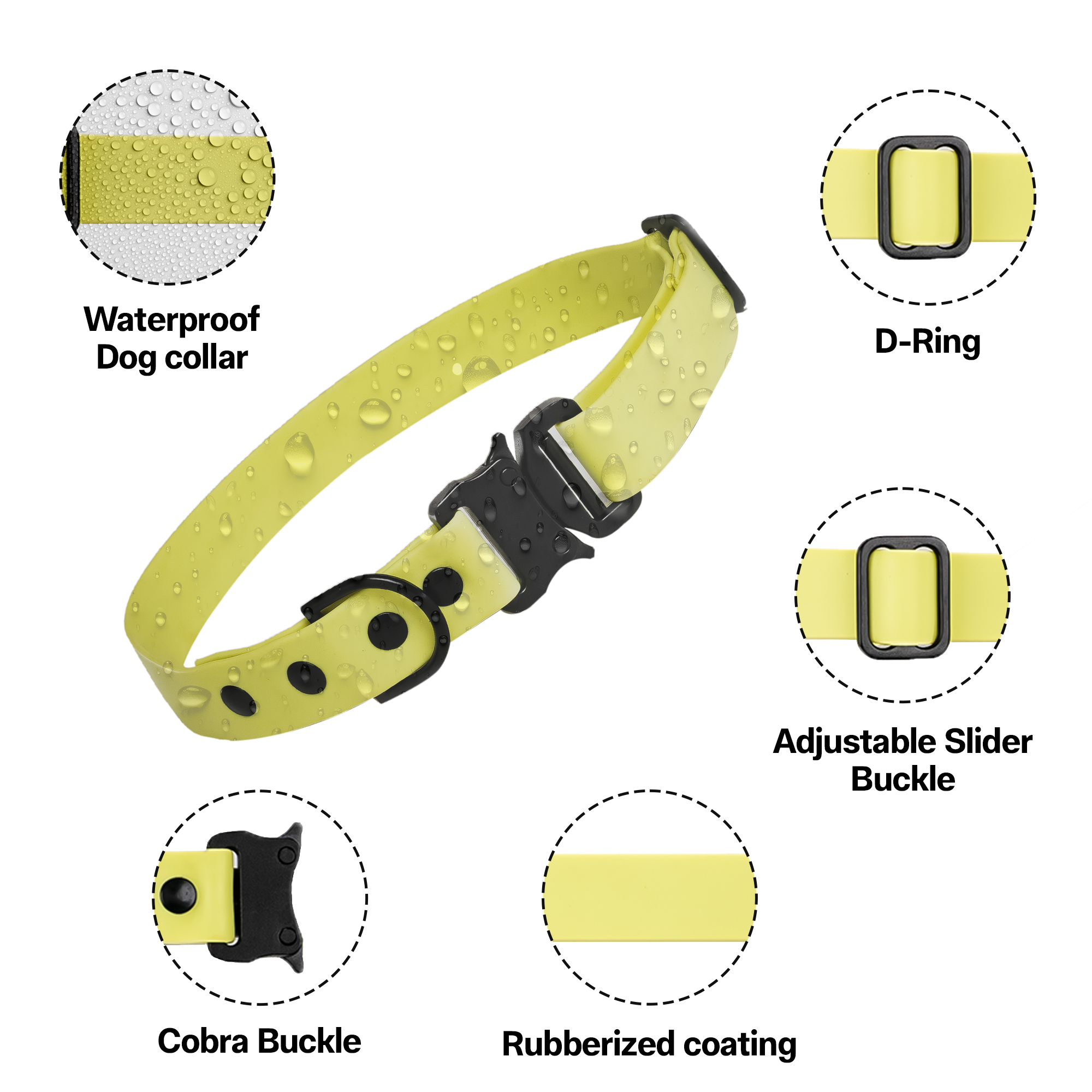 Adil’S Biothane Dog Collar - Waterproof Heavy Duty Dog Collars with Quick Release Buckle & D-Ring