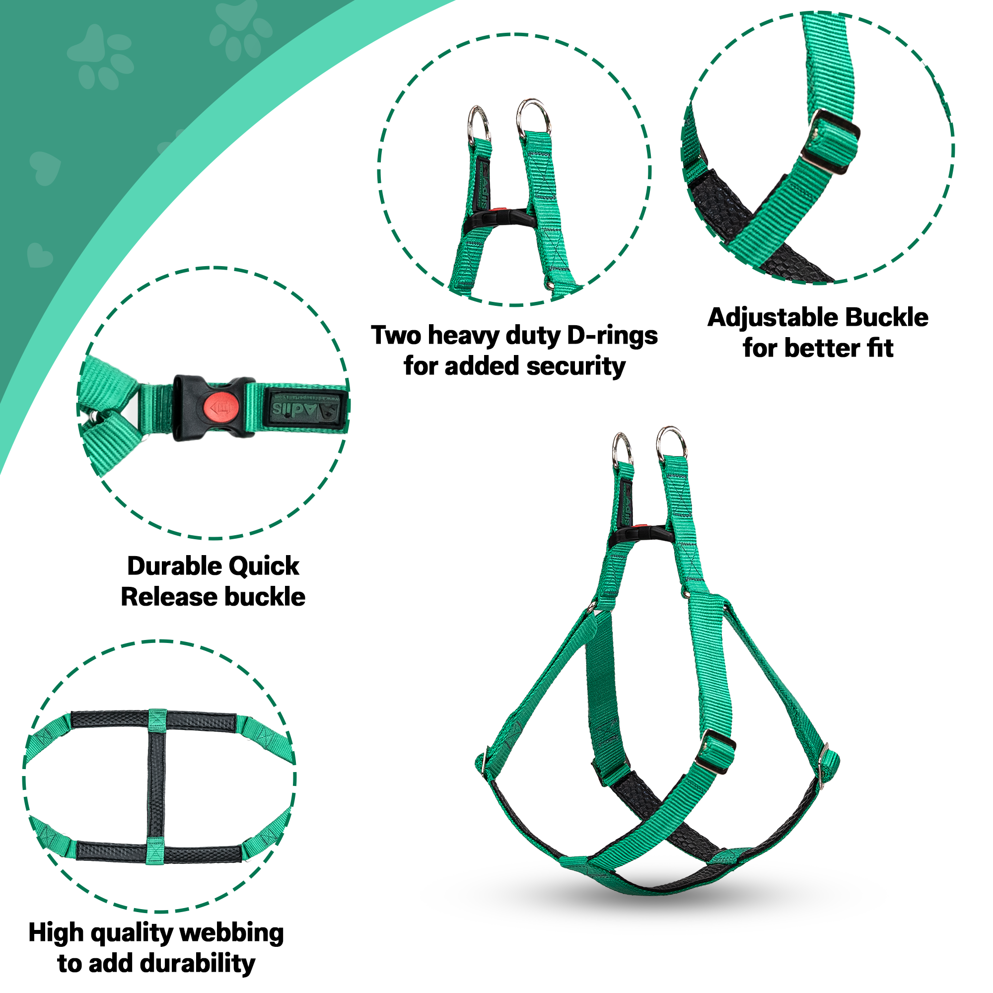 Adils H-shape harness for Walking Training Hiking & Outdoor Activities