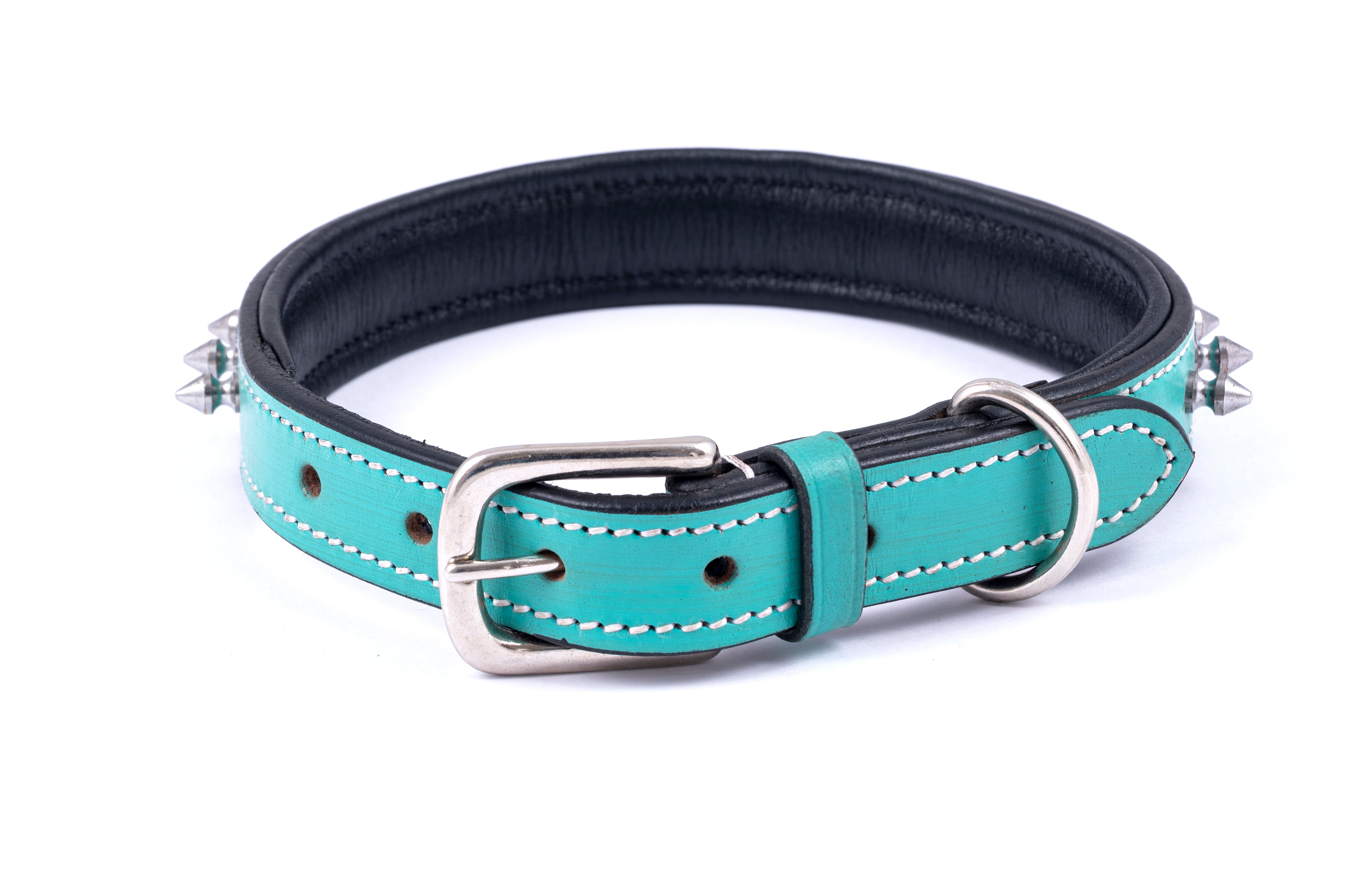 Adil’S Leather Spike Dog Collar for Small, Medium & Large Dogs with Strong Metal D-Ring, Adjustable Collar fits All Neck Size, 1” Width