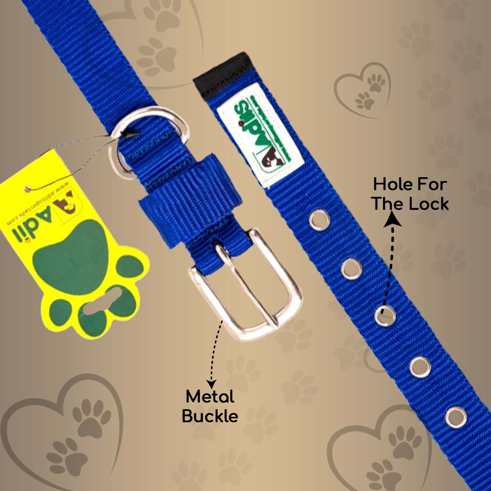 Adil's Nylon Dog Collar with Adjustable Metal Buckle – 1 Inch Wide