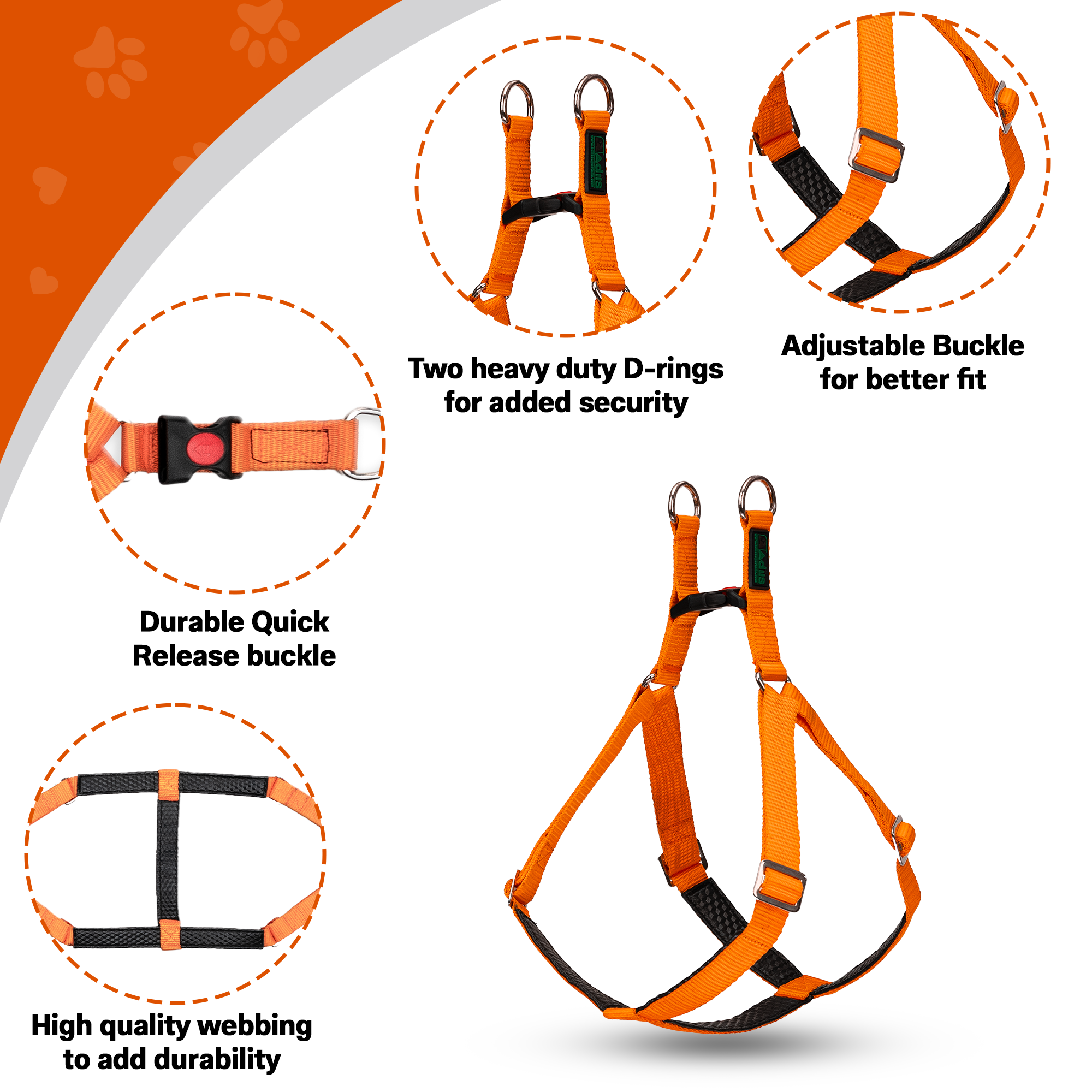 Adils H-shape harness for Walking Training Hiking & Outdoor Activities