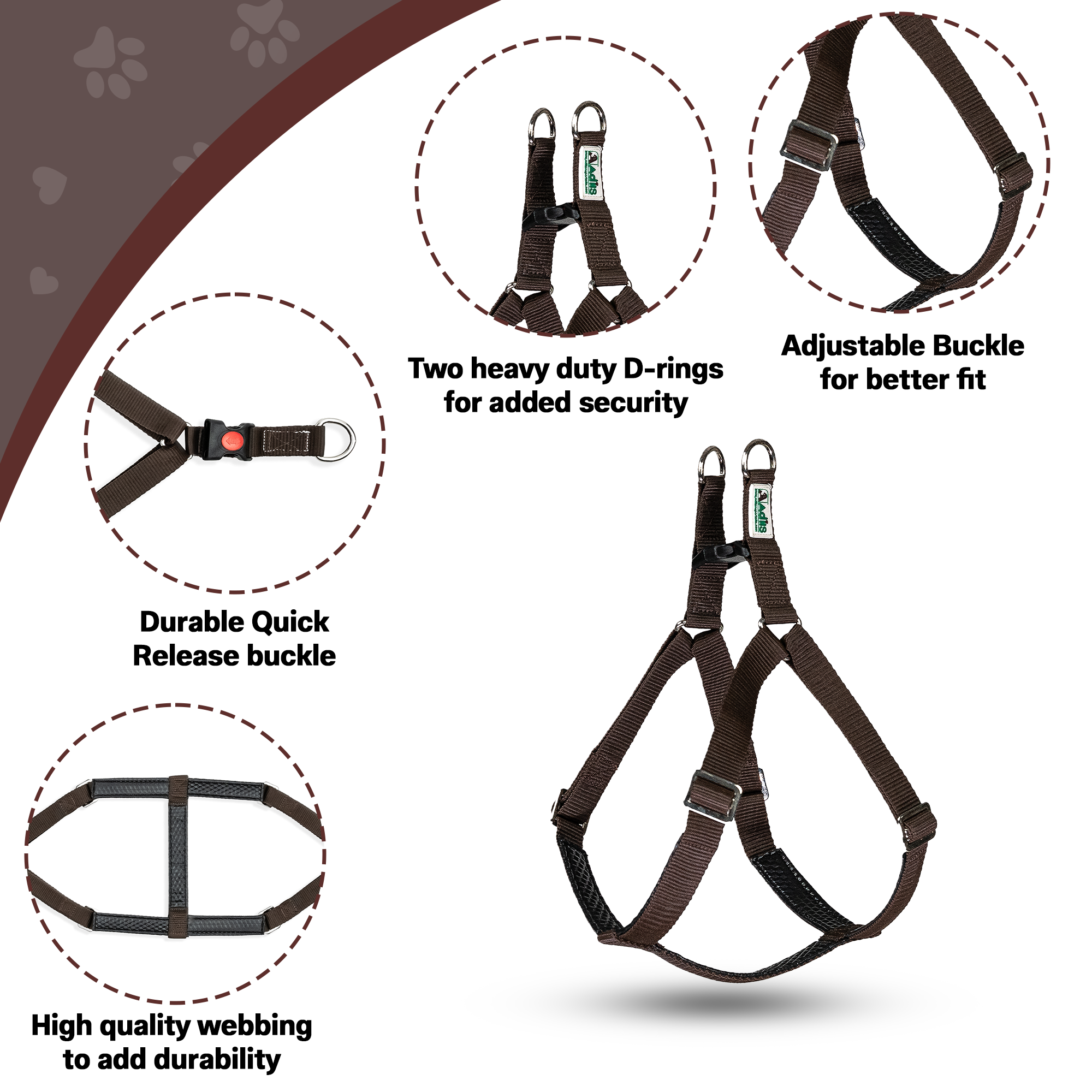 Adils H-shape harness for Walking Training Hiking & Outdoor Activities