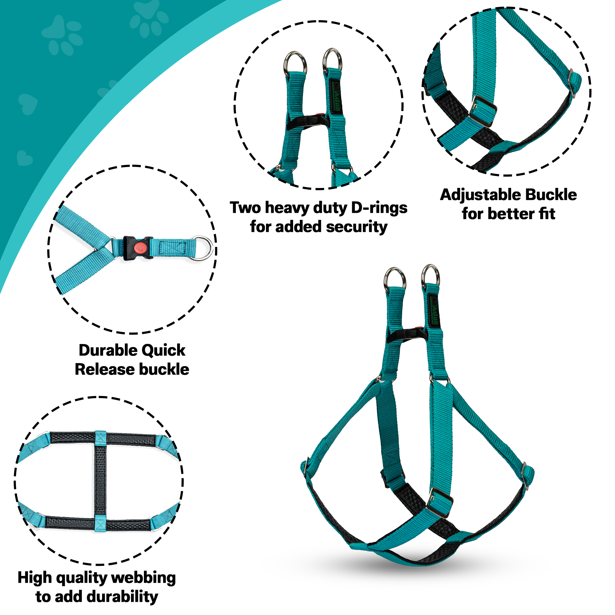 Adils H-shape harness for Walking Training Hiking & Outdoor Activities