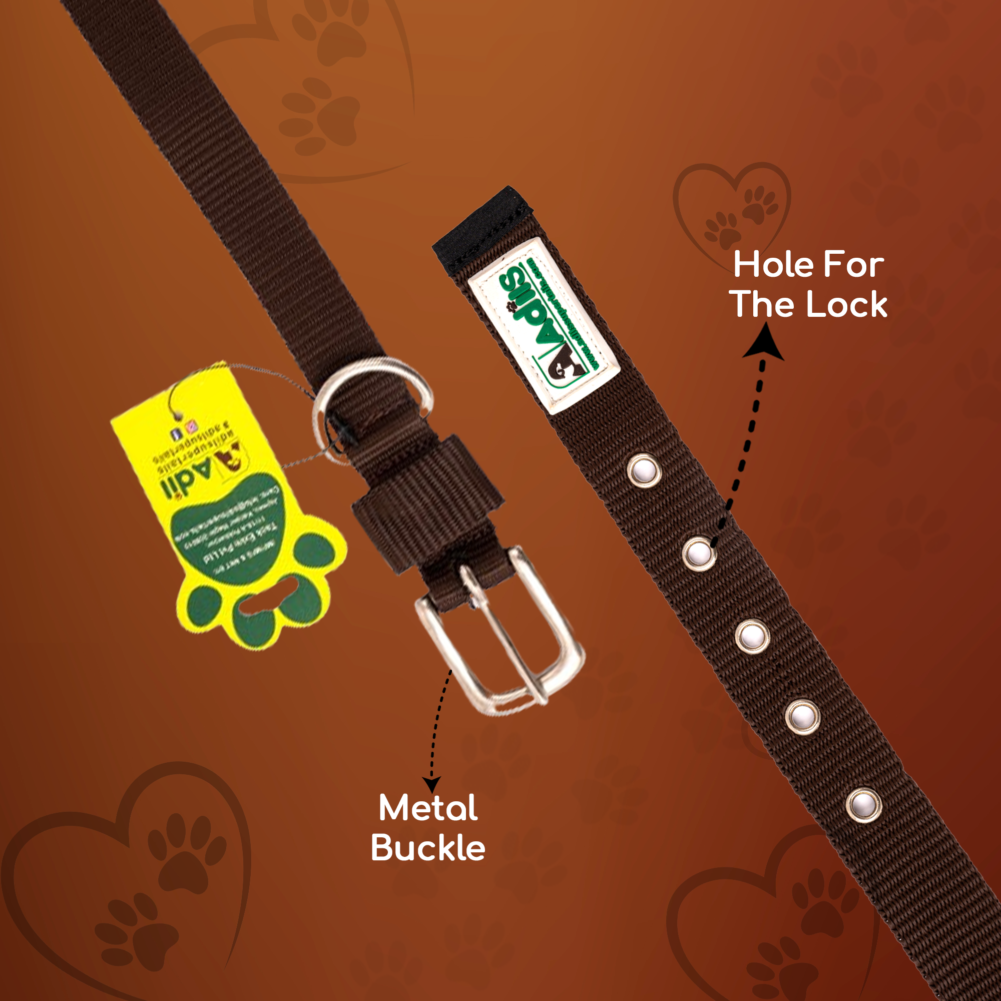 Adil's Nylon Dog Collar with Adjustable Metal Buckle – 1 Inch Wide