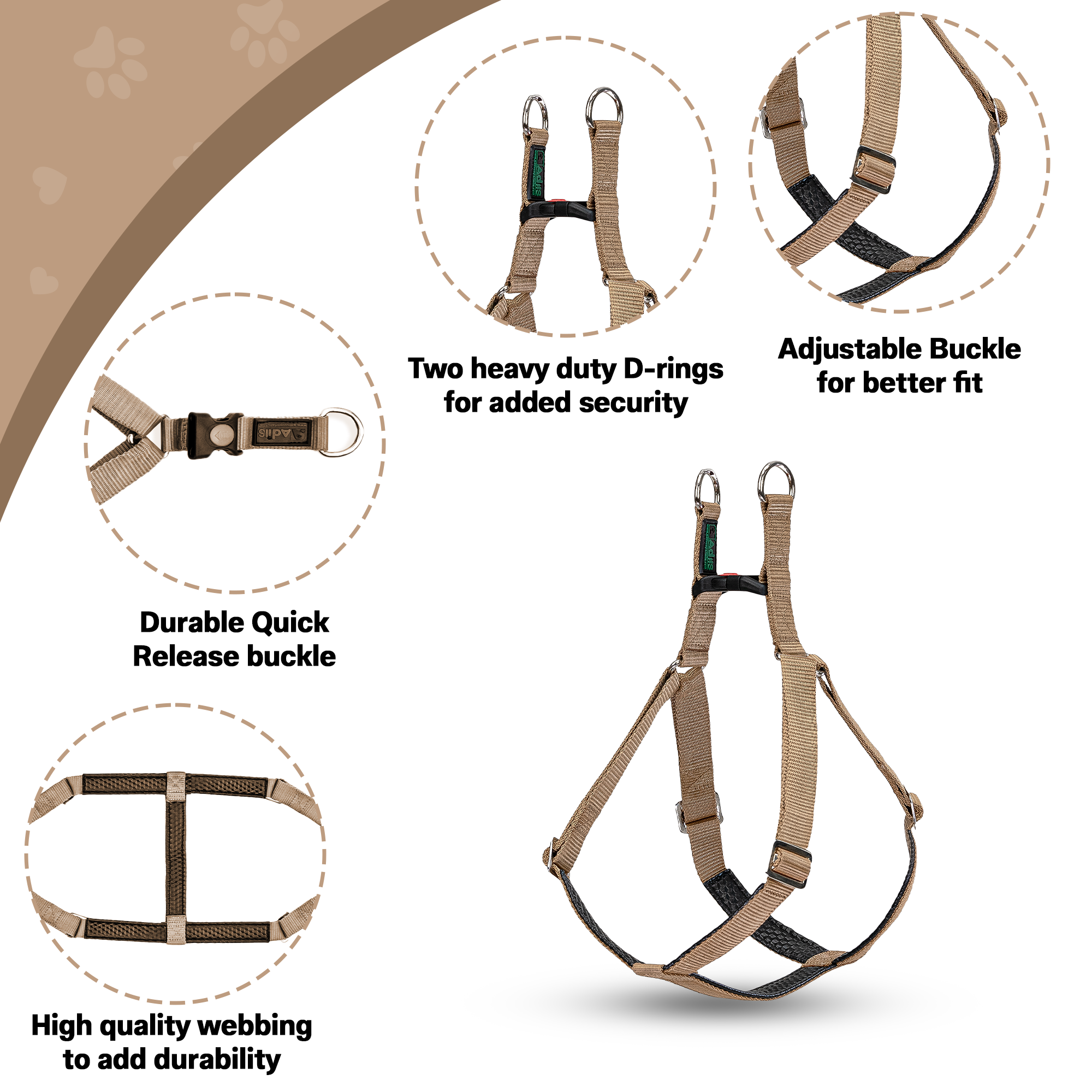 Adils H-shape harness for Walking Training Hiking & Outdoor Activities