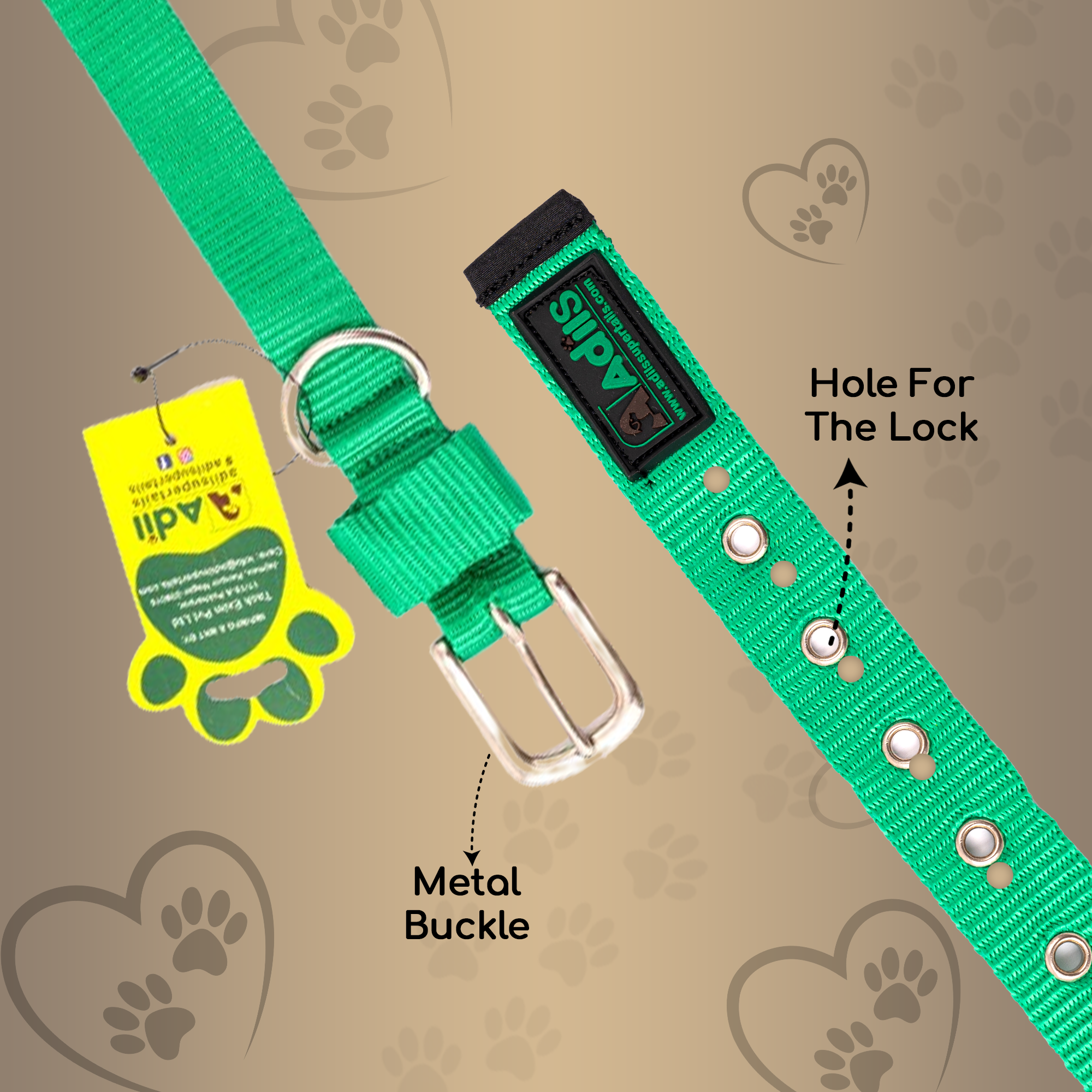 Adil's Nylon Dog Collar with Adjustable Metal Buckle – 1 Inch Wide