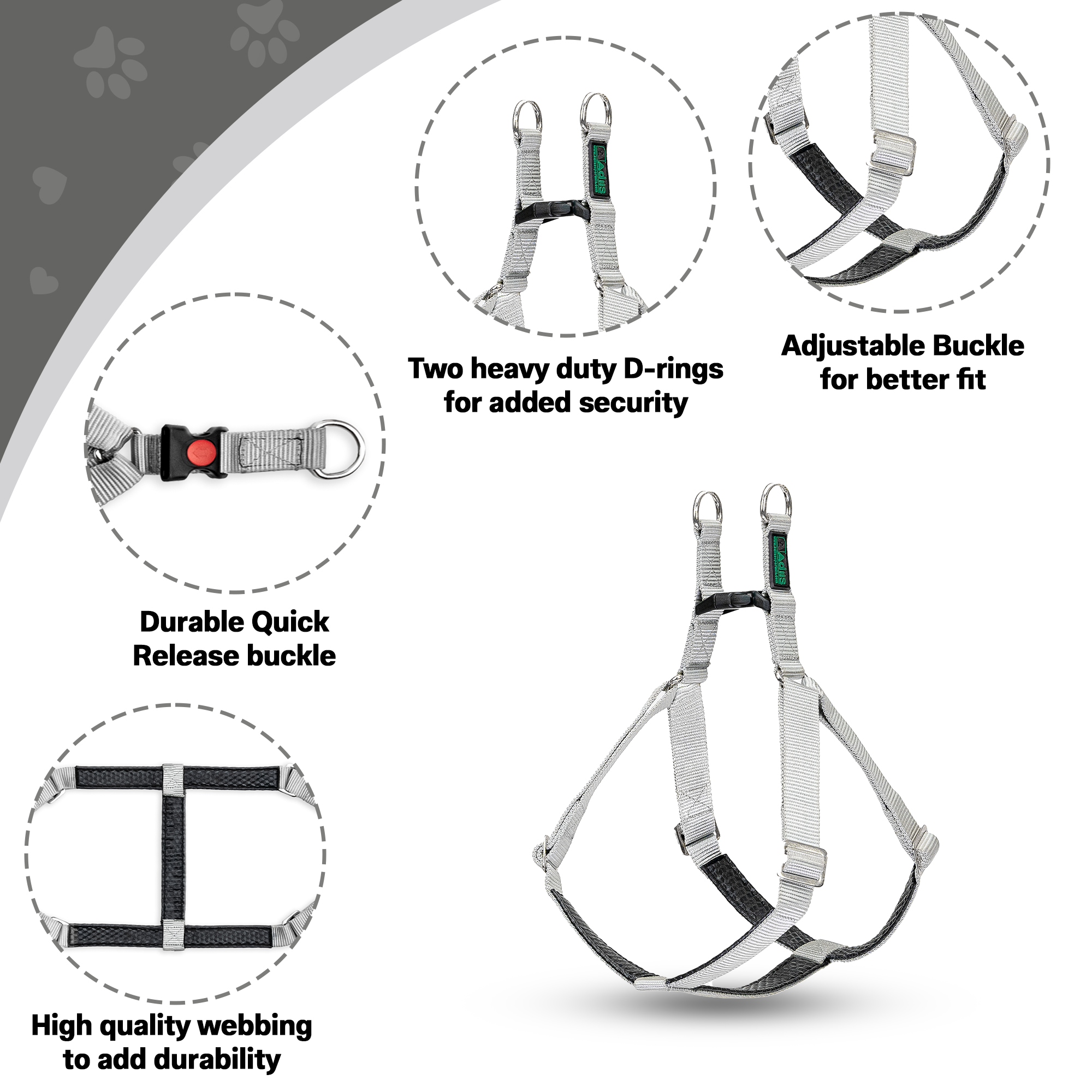 Adils H-shape harness for Walking Training Hiking & Outdoor Activities