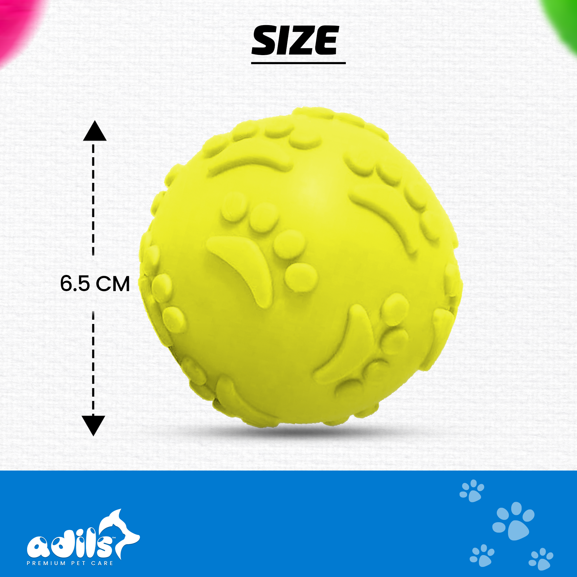 ADIL'S Natural Latex Dog Chews Ball Toy for Small to Medium Dogs & Puppies