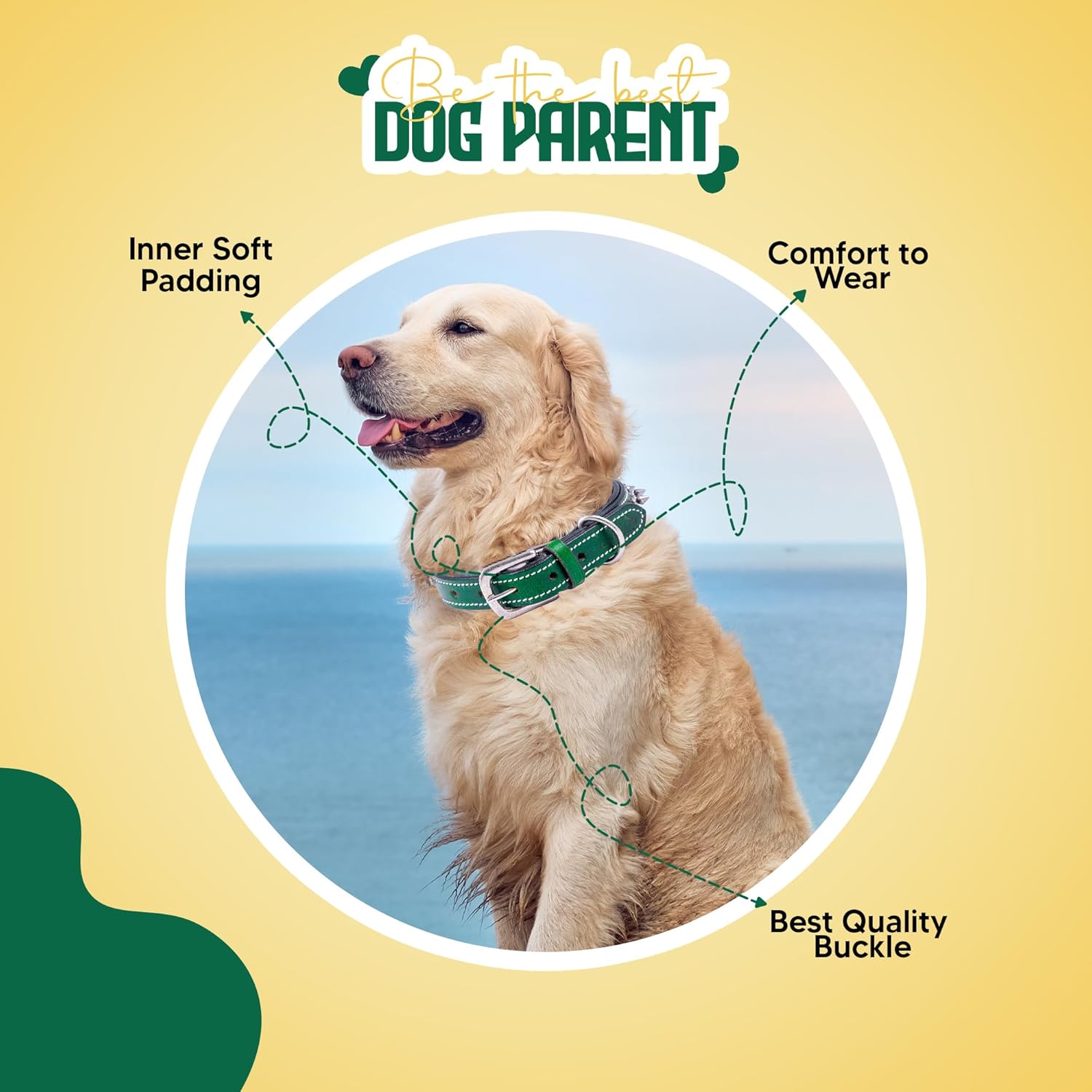 Adil’S Leather Spike Dog Collar for Small, Medium & Large Dogs with Strong Metal D-Ring, Adjustable Collar fits All Neck Size, 1” Width