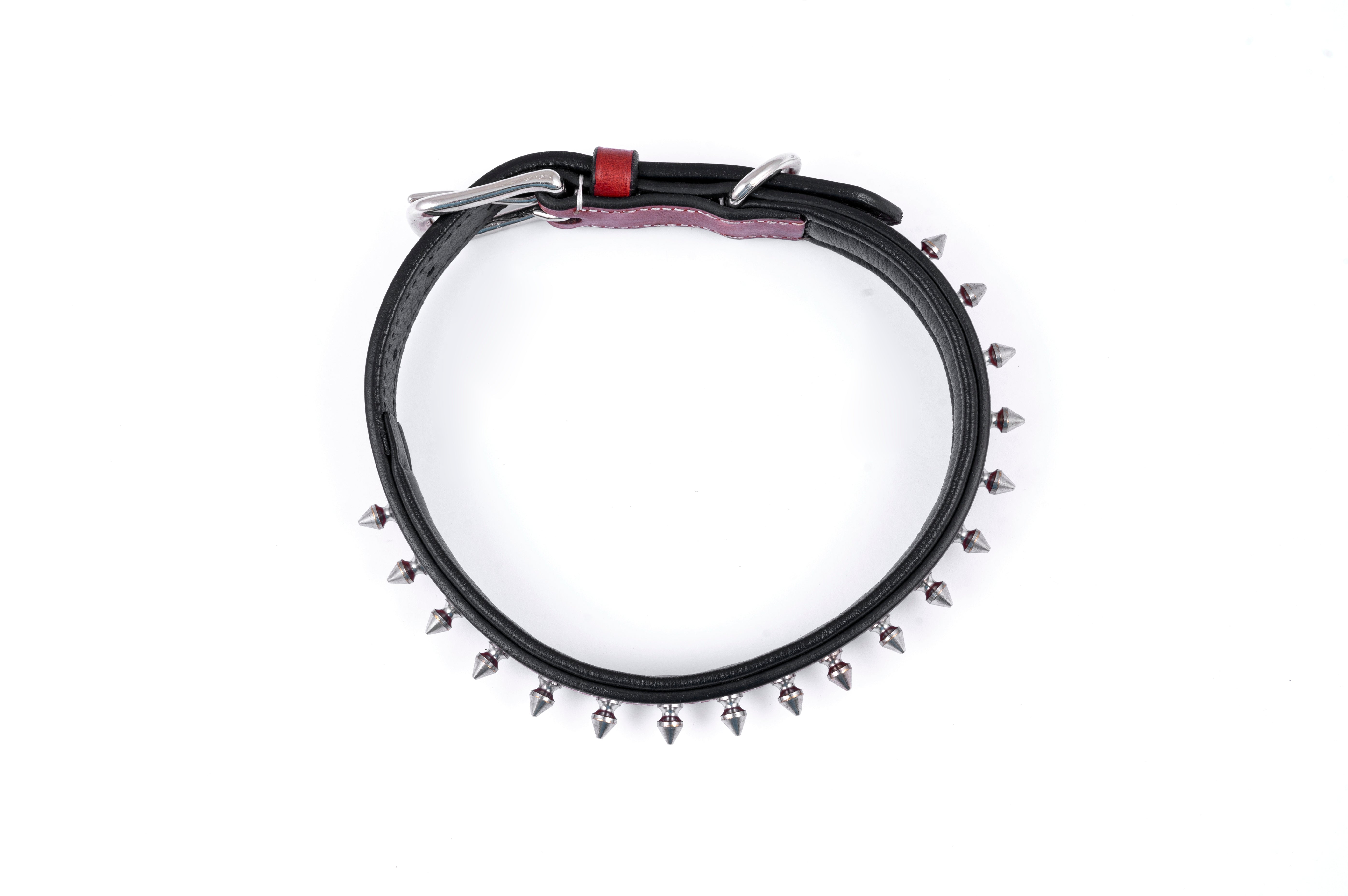 Adil’S Leather Spike Dog Collar for Small, Medium & Large Dogs with Strong Metal D-Ring, Adjustable Collar fits All Neck Size, 1” Width