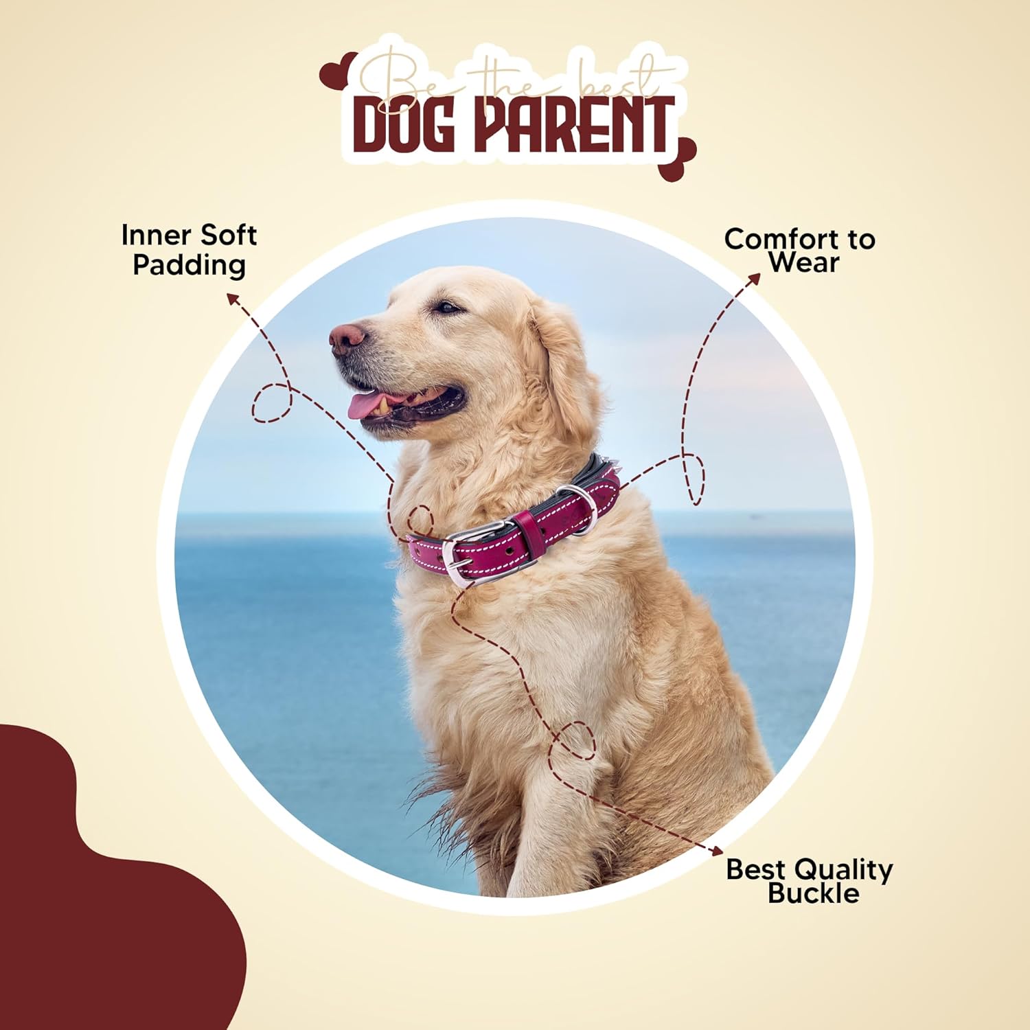 Adil’S Leather Spike Dog Collar for Small, Medium & Large Dogs with Strong Metal D-Ring, Adjustable Collar fits All Neck Size, 1” Width