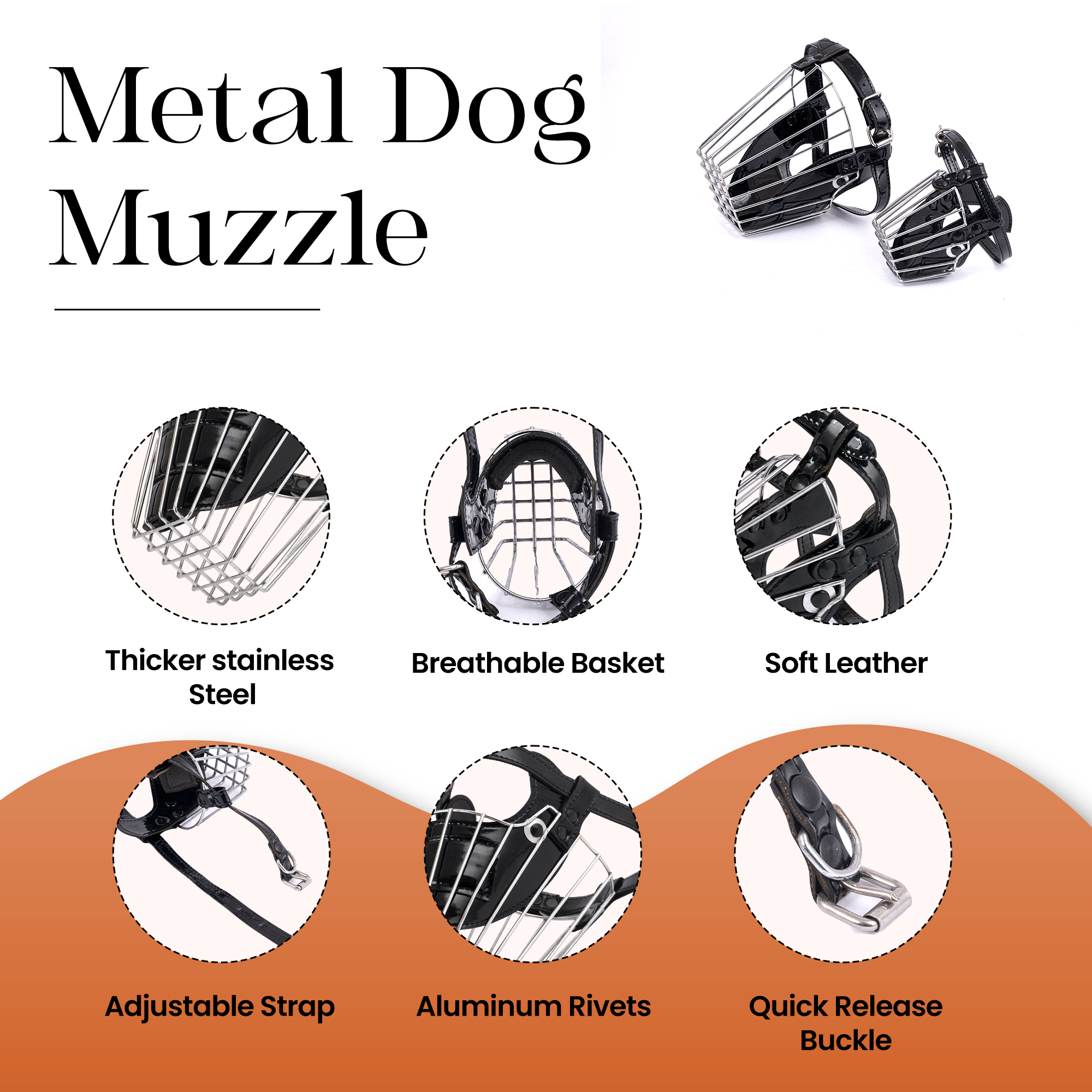 Adil's Soft Padded Steel Dog Muzzle – Comfortable & Durable Safety Solution